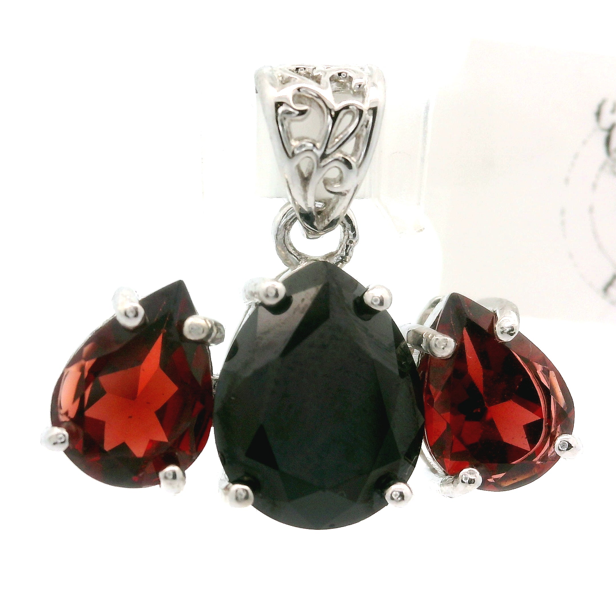 Triple Stone Enchanting Crown Pendant .925 Silver for Embracing your Power