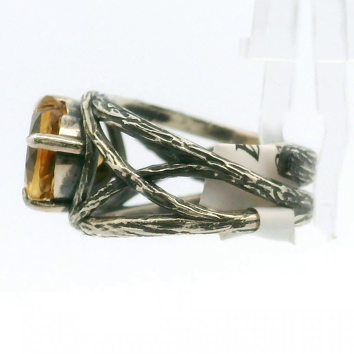 Double Heart Bad Witch Cuff Ring .925 Silver for Empowerment, Grounding and Protection