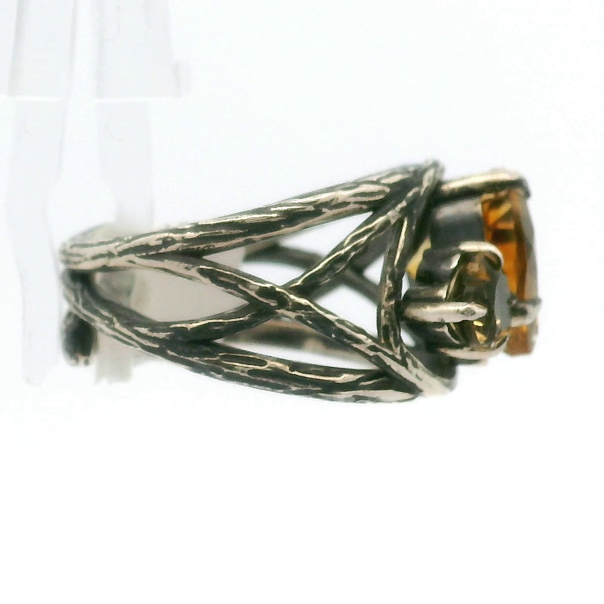 Double Heart Bad Witch Cuff Ring .925 Silver for Empowerment, Grounding and Protection