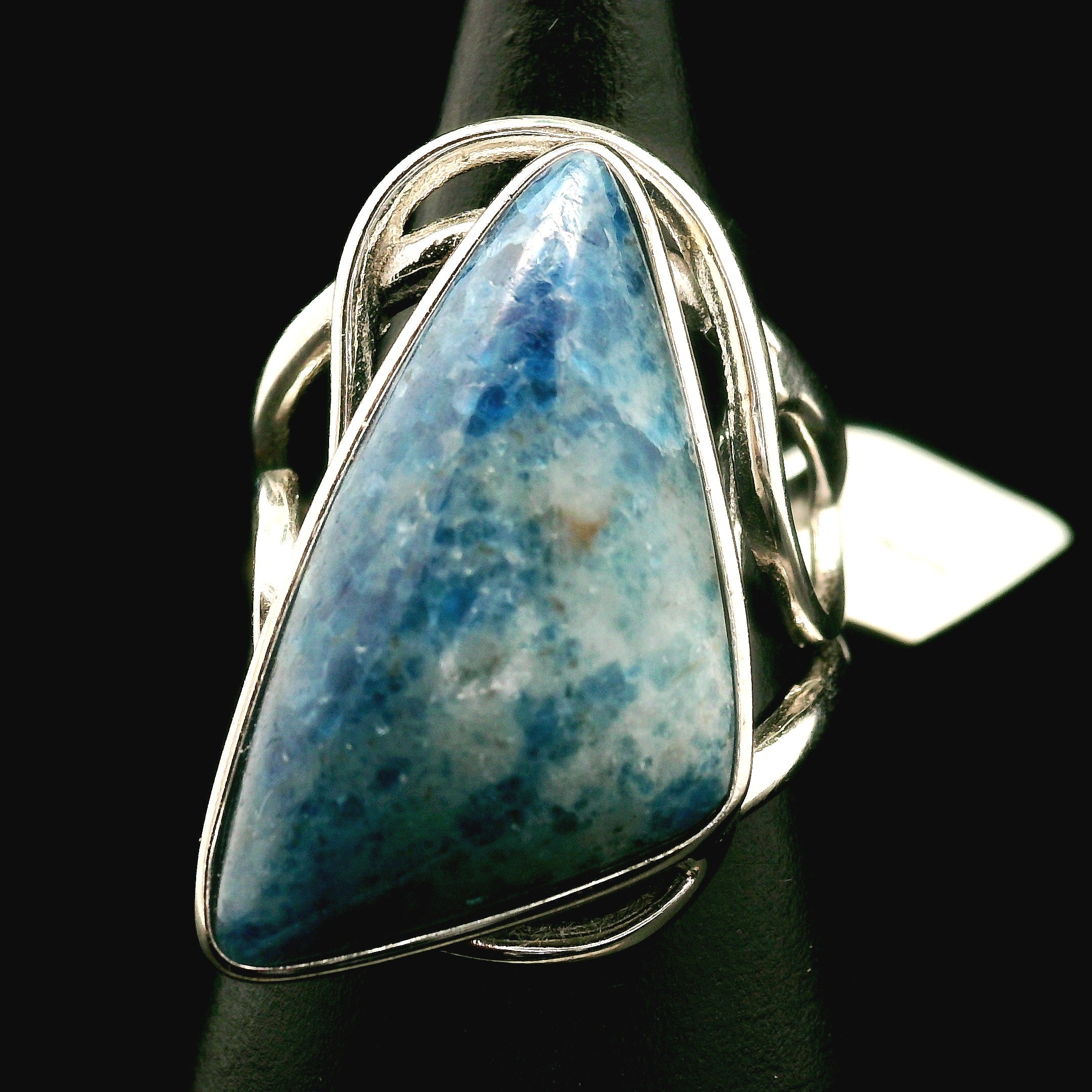 Blue Diopside (Violane) Cuff Ring .925 Silver (High Quality) for Communicating with Angels