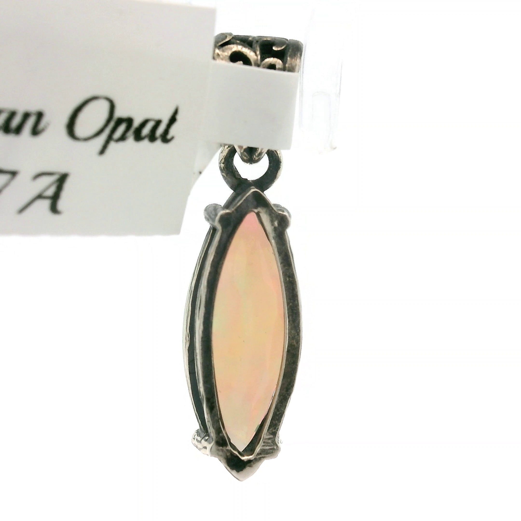 Ethiopian Opal Bad Witch Pendant .925 Silver for Transformation and Aura Balancing