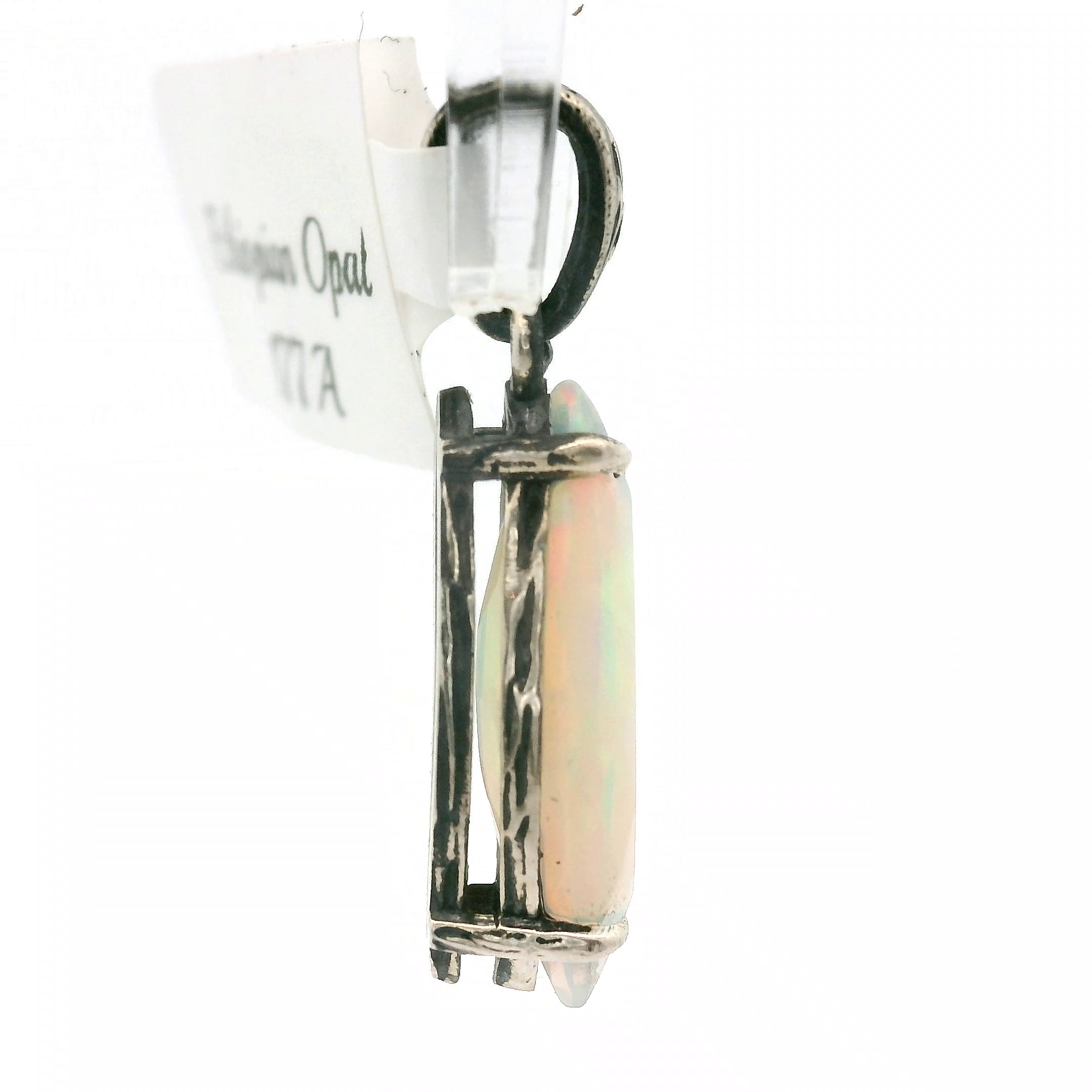 Ethiopian Opal Bad Witch Pendant .925 Silver for Transformation and Aura Balancing