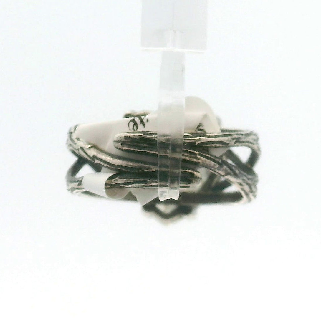 Moissanite Heart Bad Witch Cuff Ring .925 Silver for Spiritual Evolution and Awakening