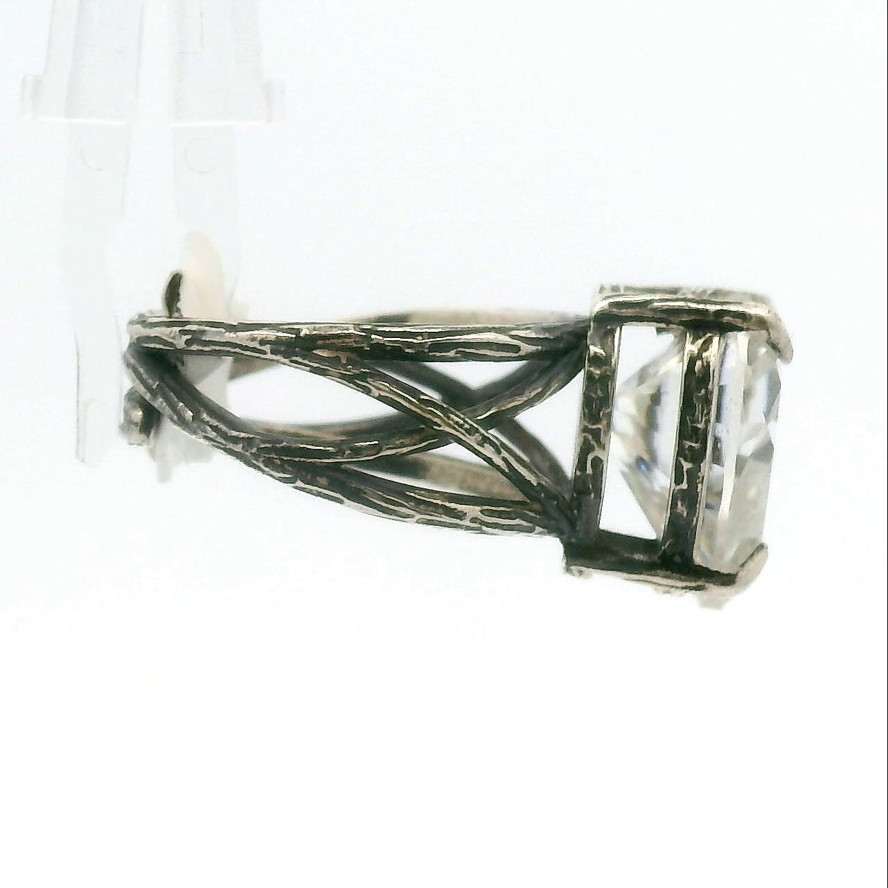 Moissanite Heart Bad Witch Cuff Ring .925 Silver for Spiritual Evolution and Awakening
