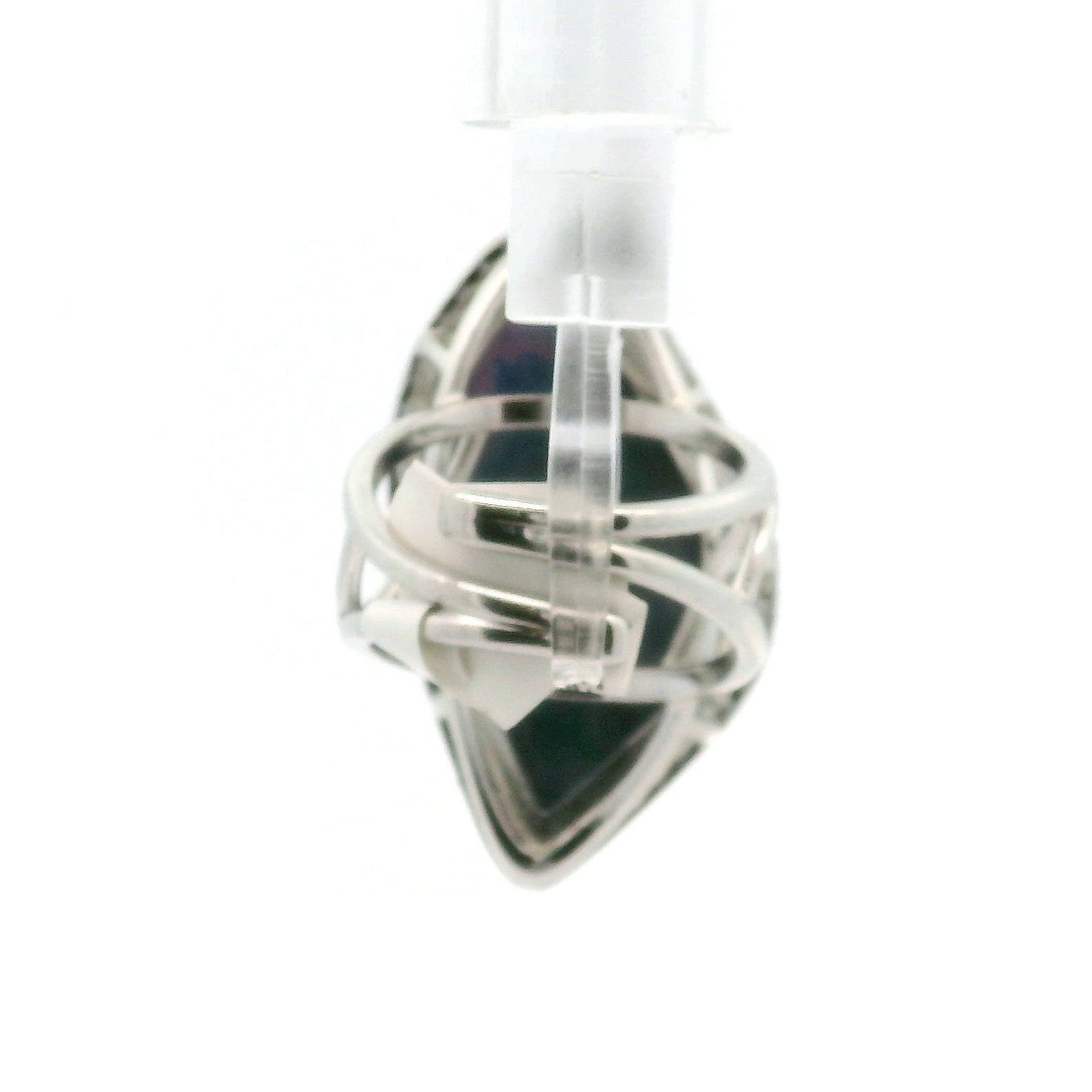 Sugilite with Amethyst Pavé Cuff Ring .925 Silver for Intuition and Clarity
