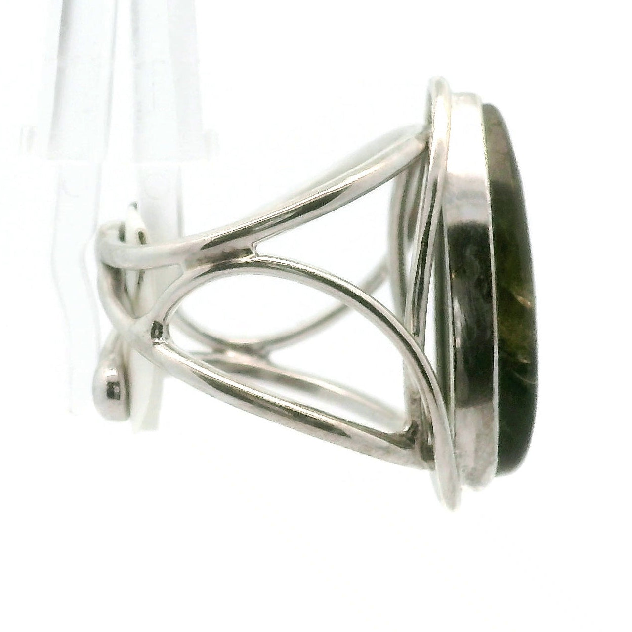 Labradorite Cuff Ring .925 Silver for Protection, Intuition and Guidance