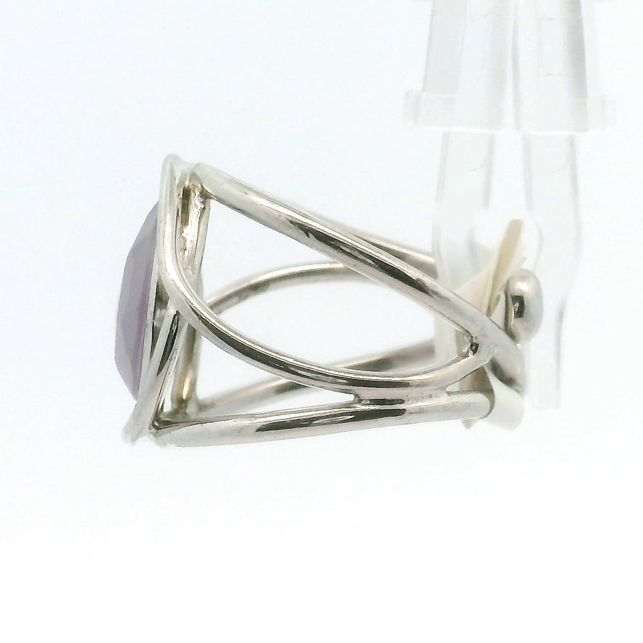 Yttrium Fluorite Cuff Ring .925 Silver for Clarity and Focus