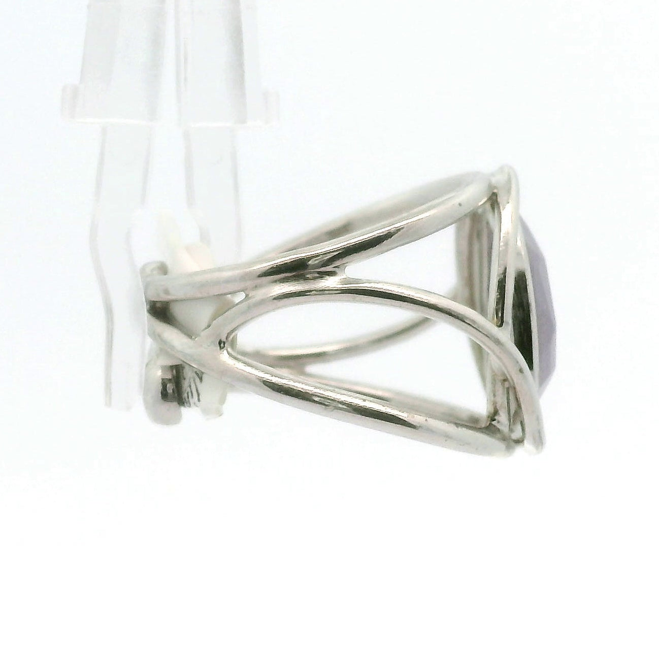 Yttrium Fluorite Cuff Ring .925 Silver for Clarity and Focus
