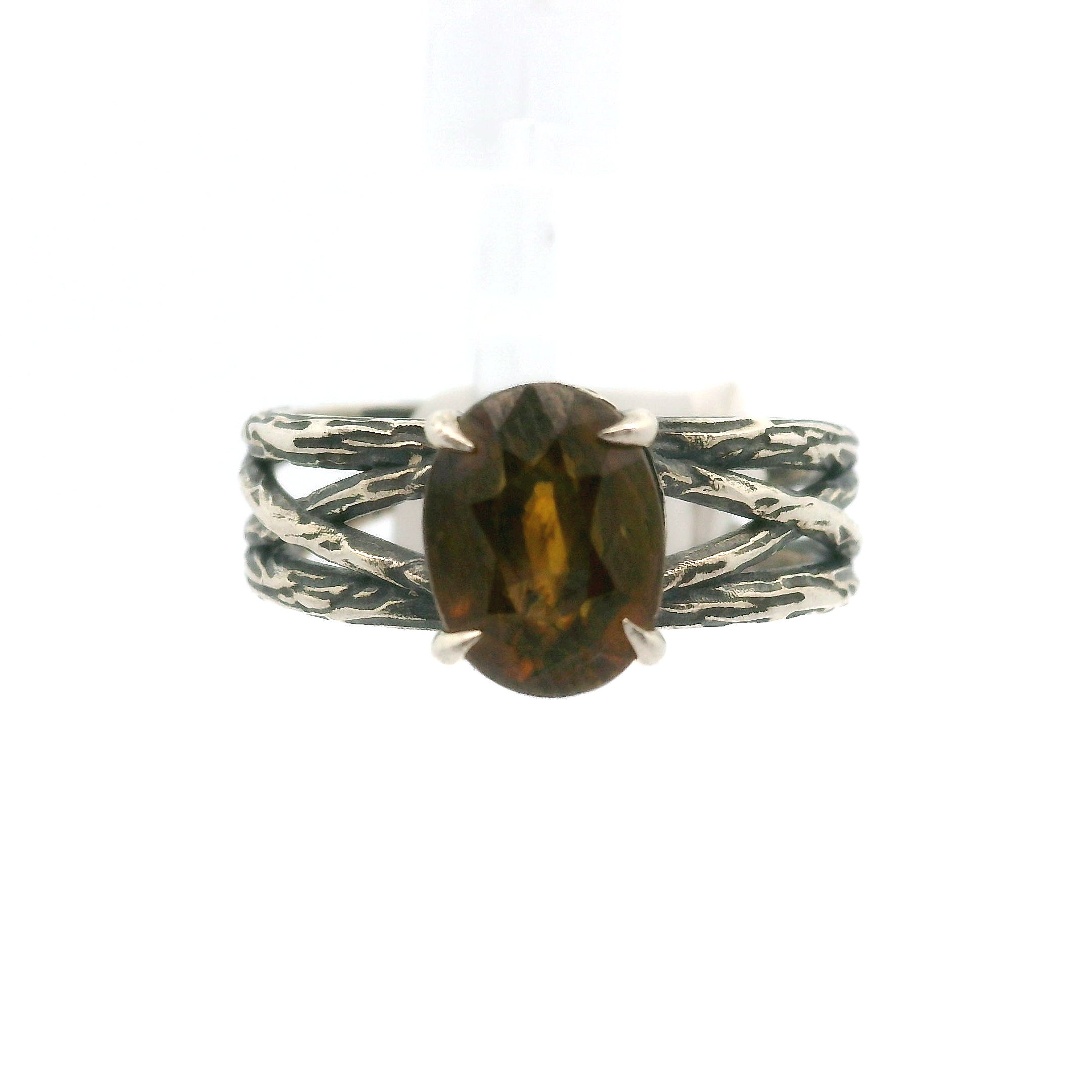 Sphene Midi Bad Witch Cuff Ring .925 Silver for Revitalizing your Life Force Energy and Accelerates Manifestations