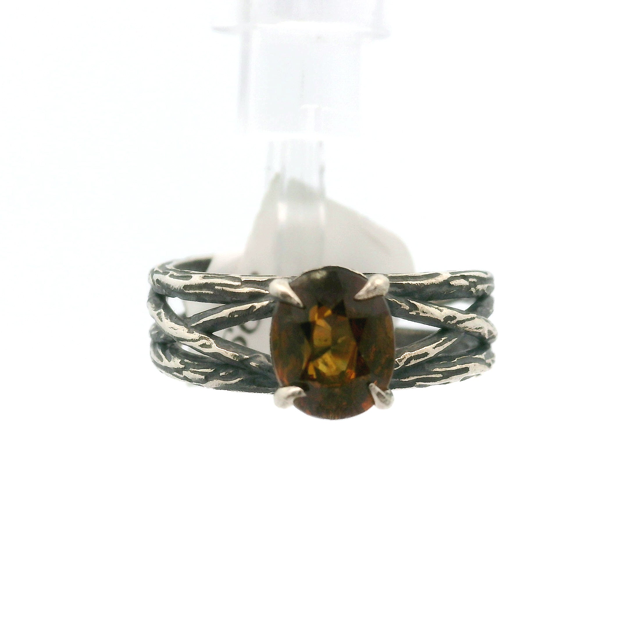 Sphene Midi Bad Witch Cuff Ring .925 Silver for Revitalizing your Life Force Energy and Accelerates Manifestations