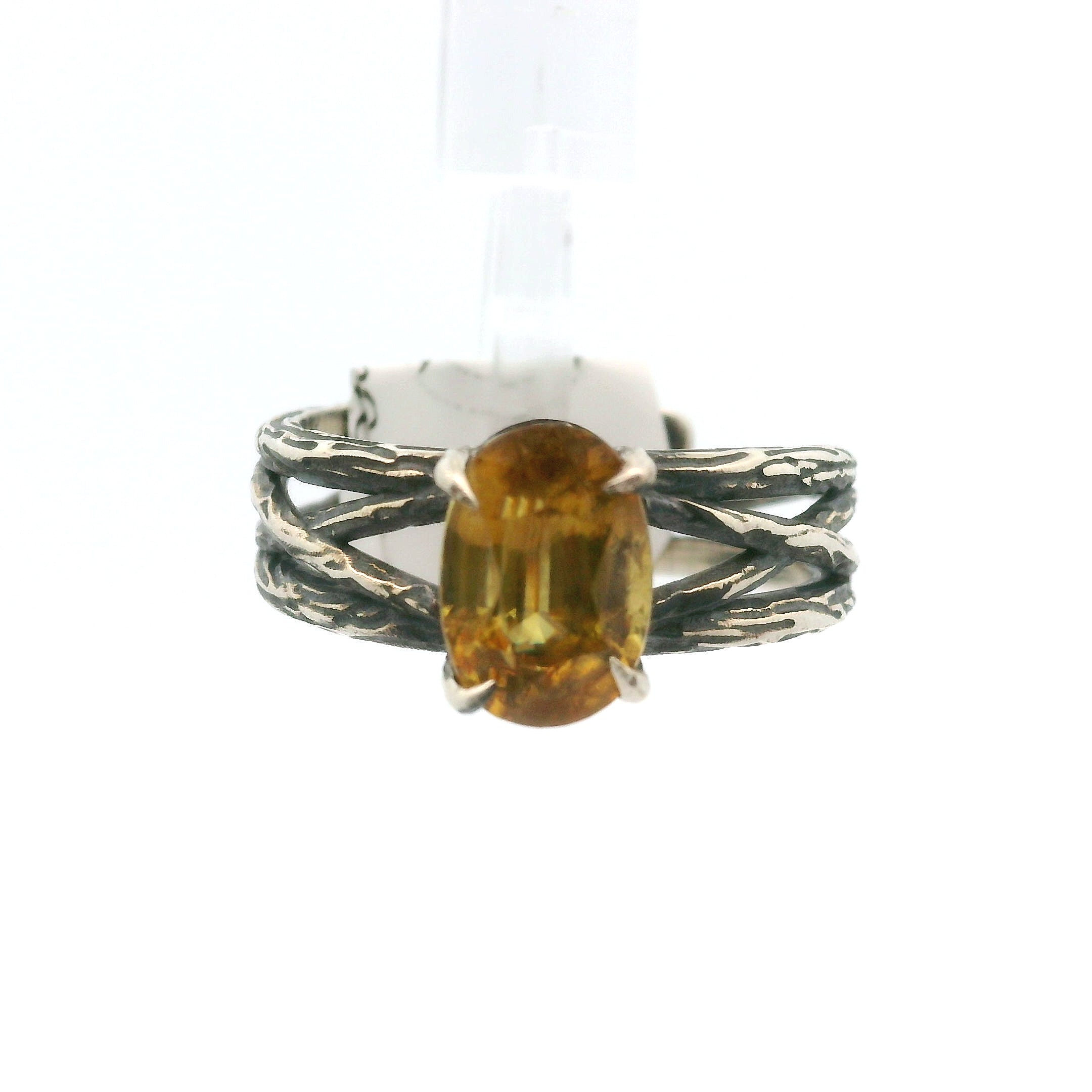 Sphene Midi Bad Witch Cuff Ring .925 Silver for Revitalizing your Life Force Energy and Accelerates Manifestations