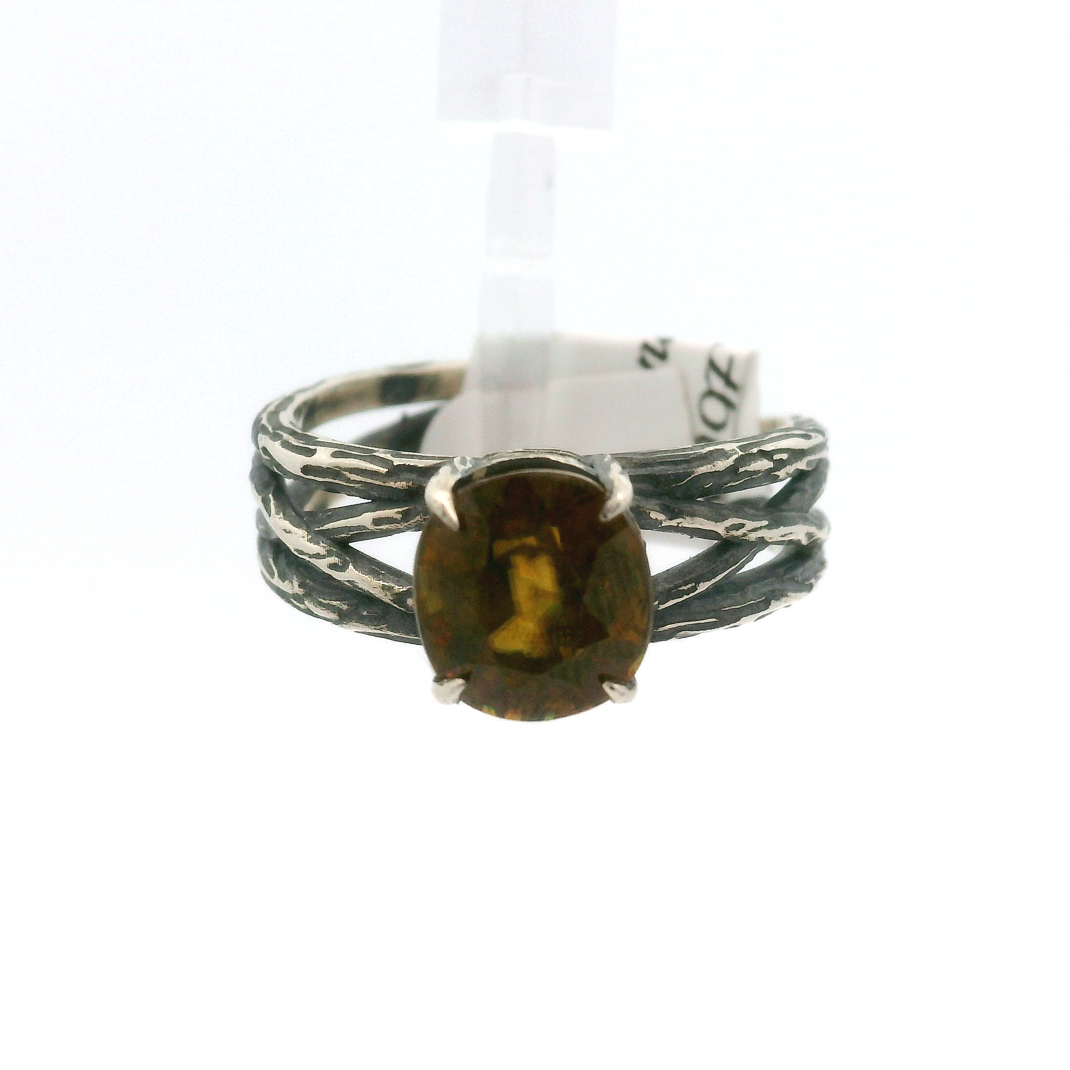 Sphene Midi Bad Witch Cuff Ring .925 Silver for Revitalizing your Life Force Energy and Accelerates Manifestations