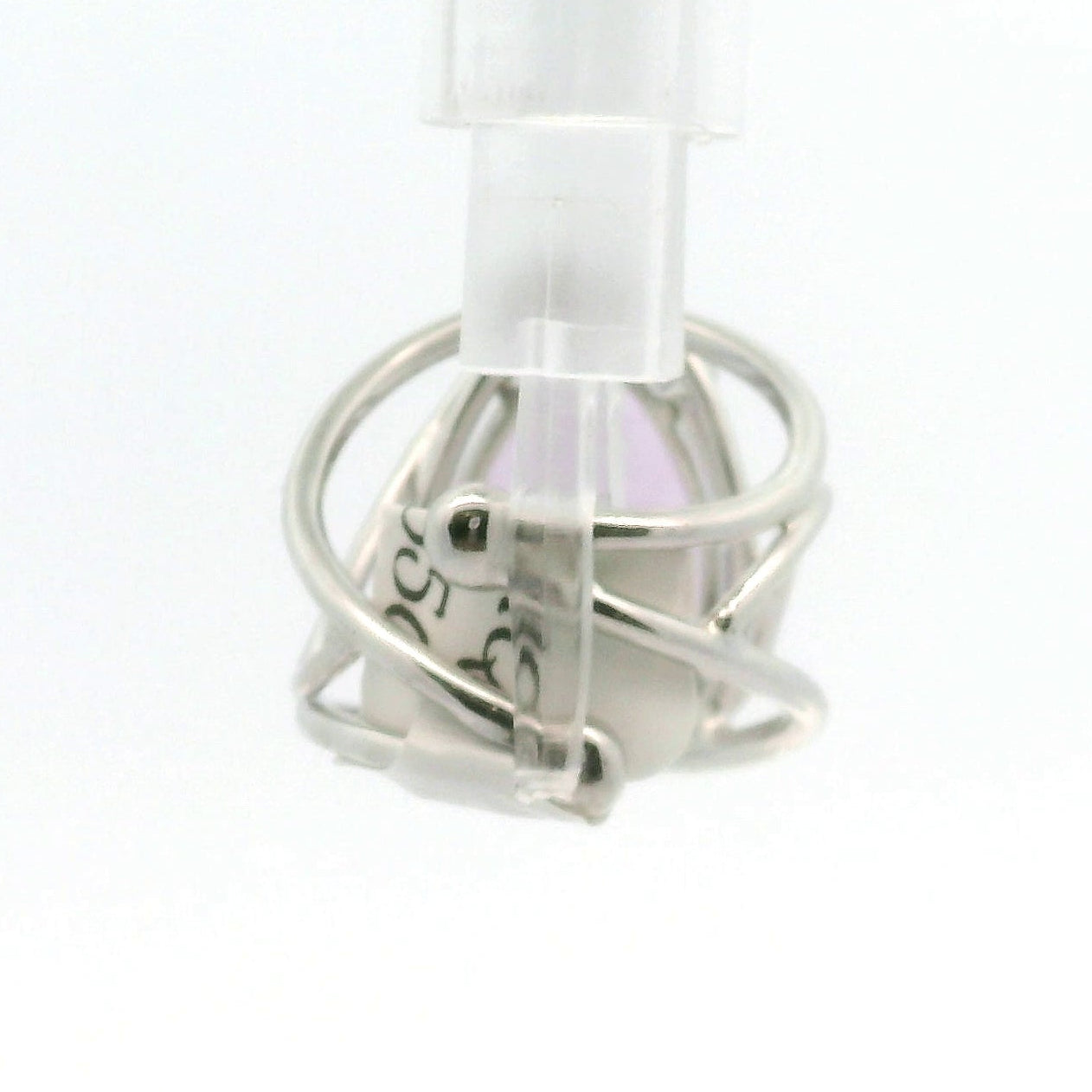Lavender Moon Quartz Cuff Ring .925 Silver for Angelic Wisdom
