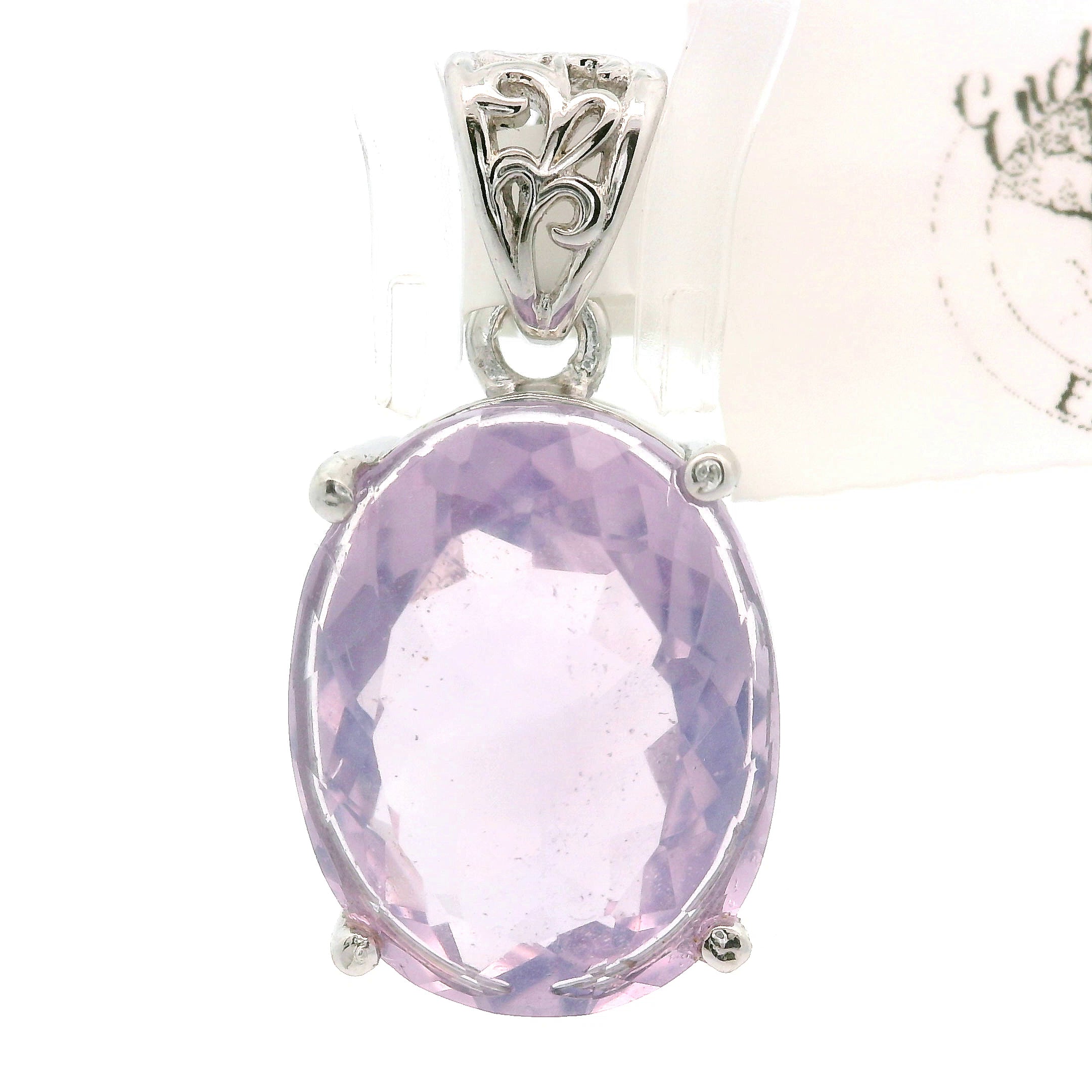 Lavender Moon Quartz Pendant .925 Silver for Angelic Wisdom