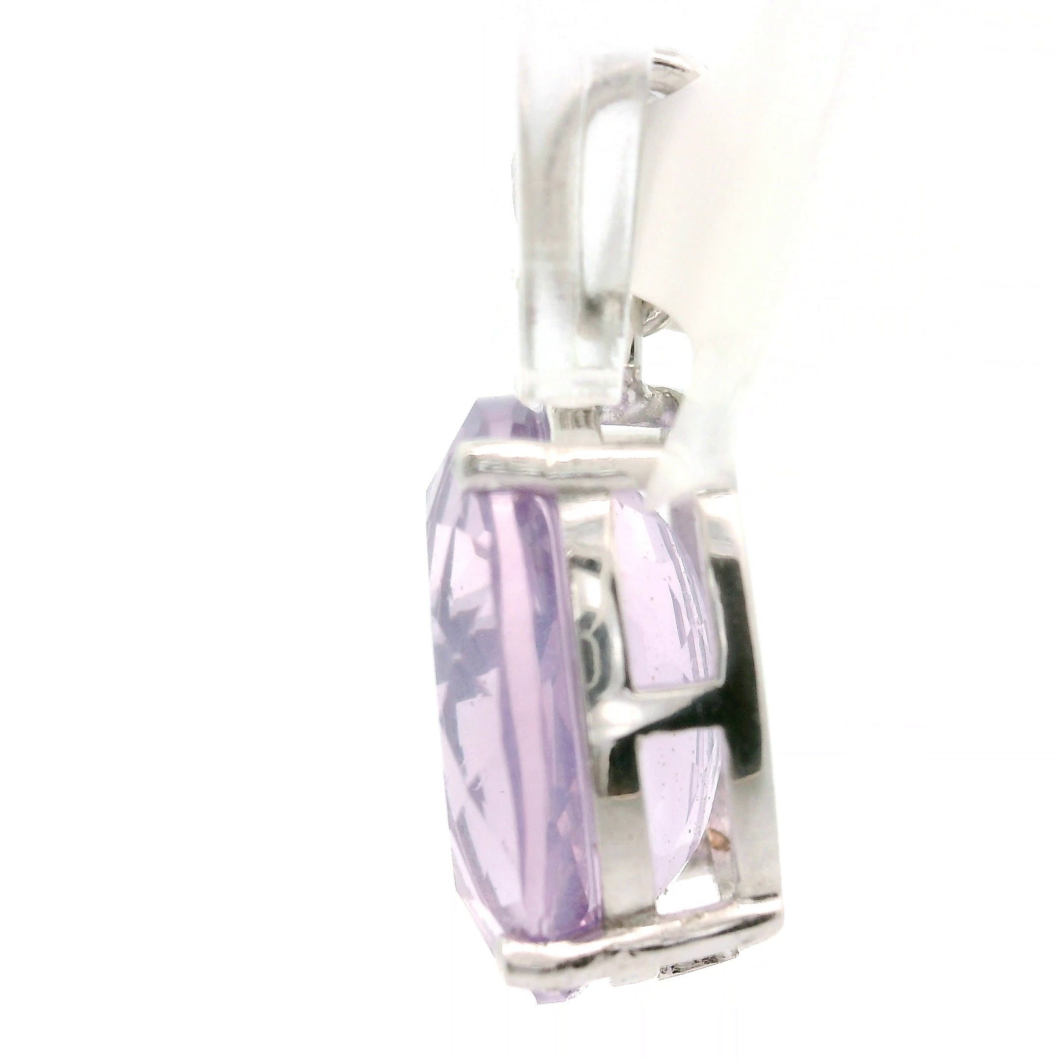 Lavender Moon Quartz Pendant .925 Silver for Angelic Wisdom