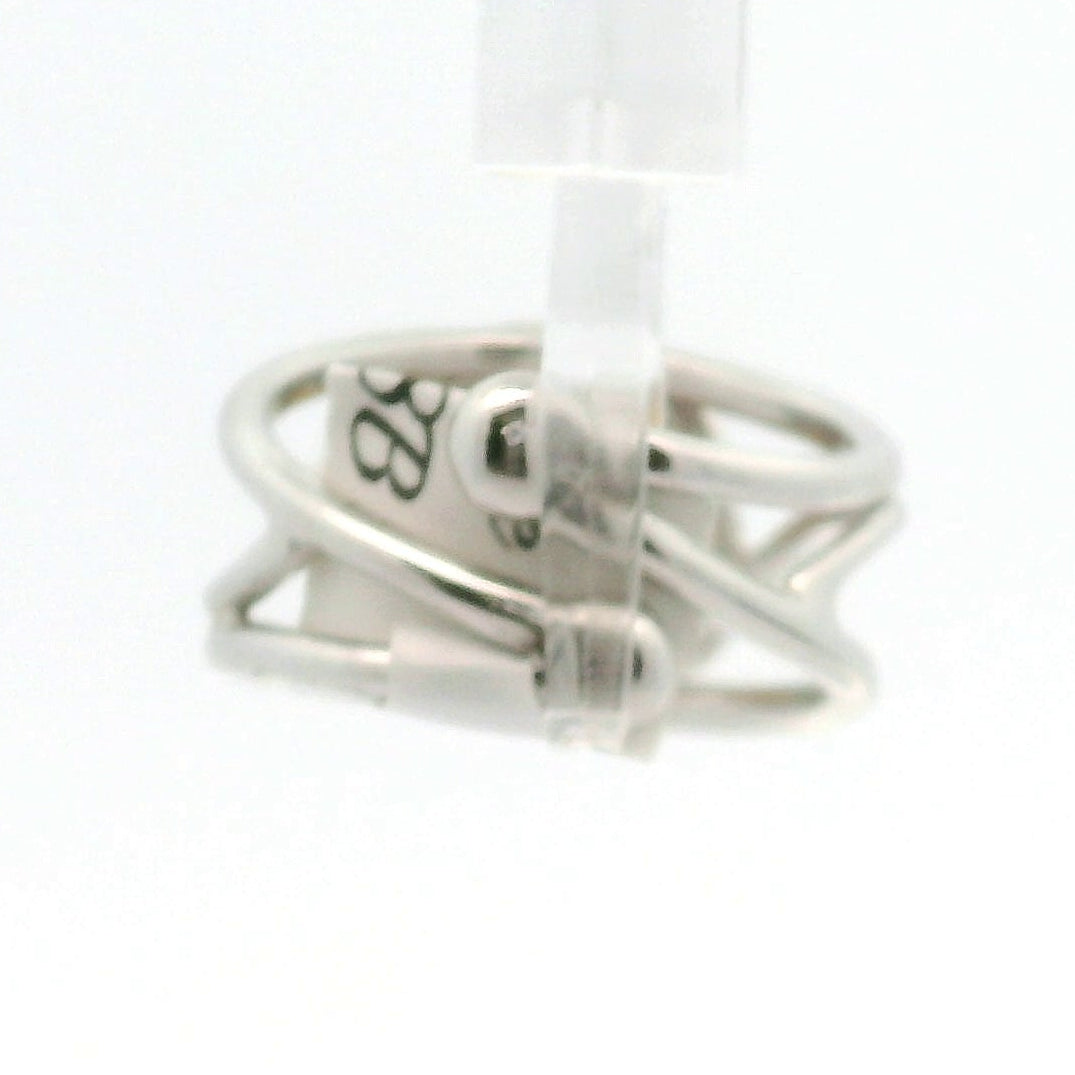 Citrine Radiant Cut Cuff Ring .925 Silver for Abundance, Intuition, Luck and Protection