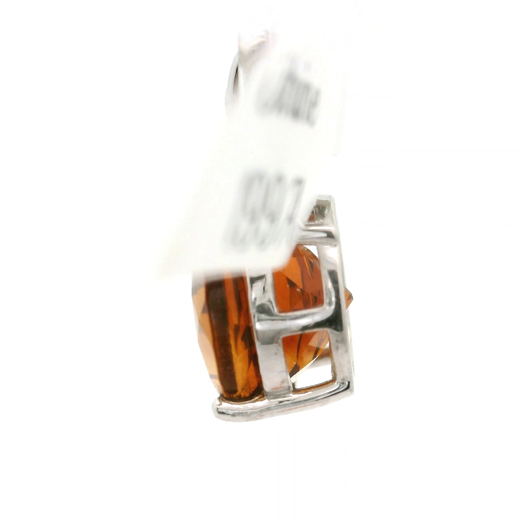 Citrine Radiant Cut Pendant .925 Silver for Abundance, Intuition, Luck and Protection