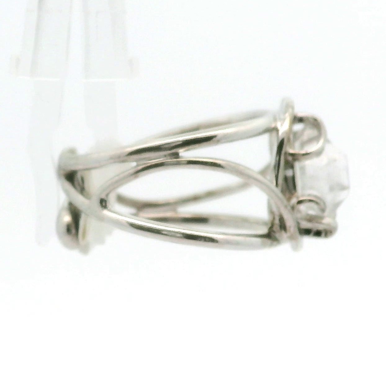 Herkimer Quartz Cuff Ring .925 Silver for Healing, Intention Setting and Manifesting your Desires