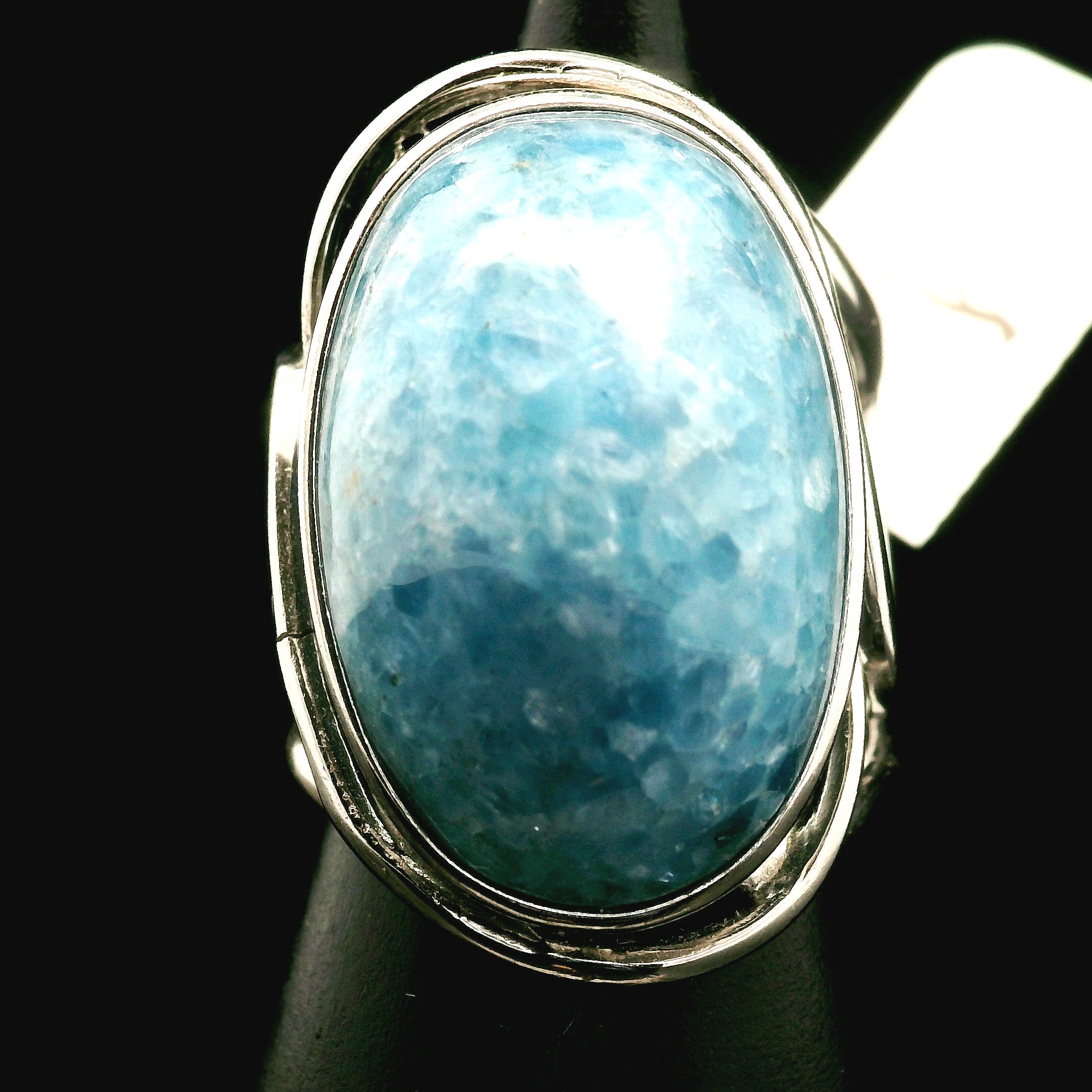 Blue Diopside (Violane) Cuff Ring .925 Silver (High Quality) for Communicating with Angels