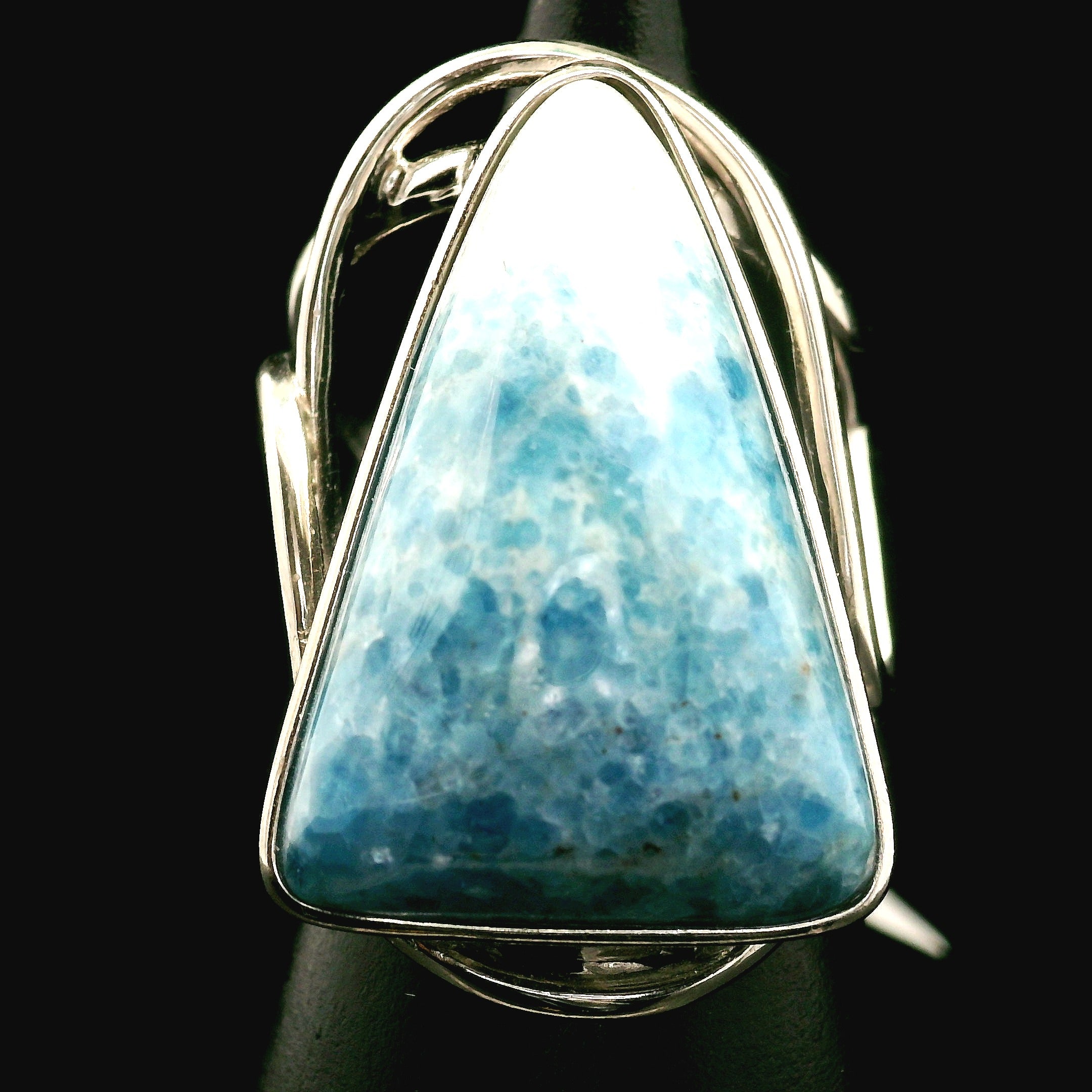 Blue Diopside (Violane) Cuff Ring .925 Silver (High Quality) for Communicating with Angels