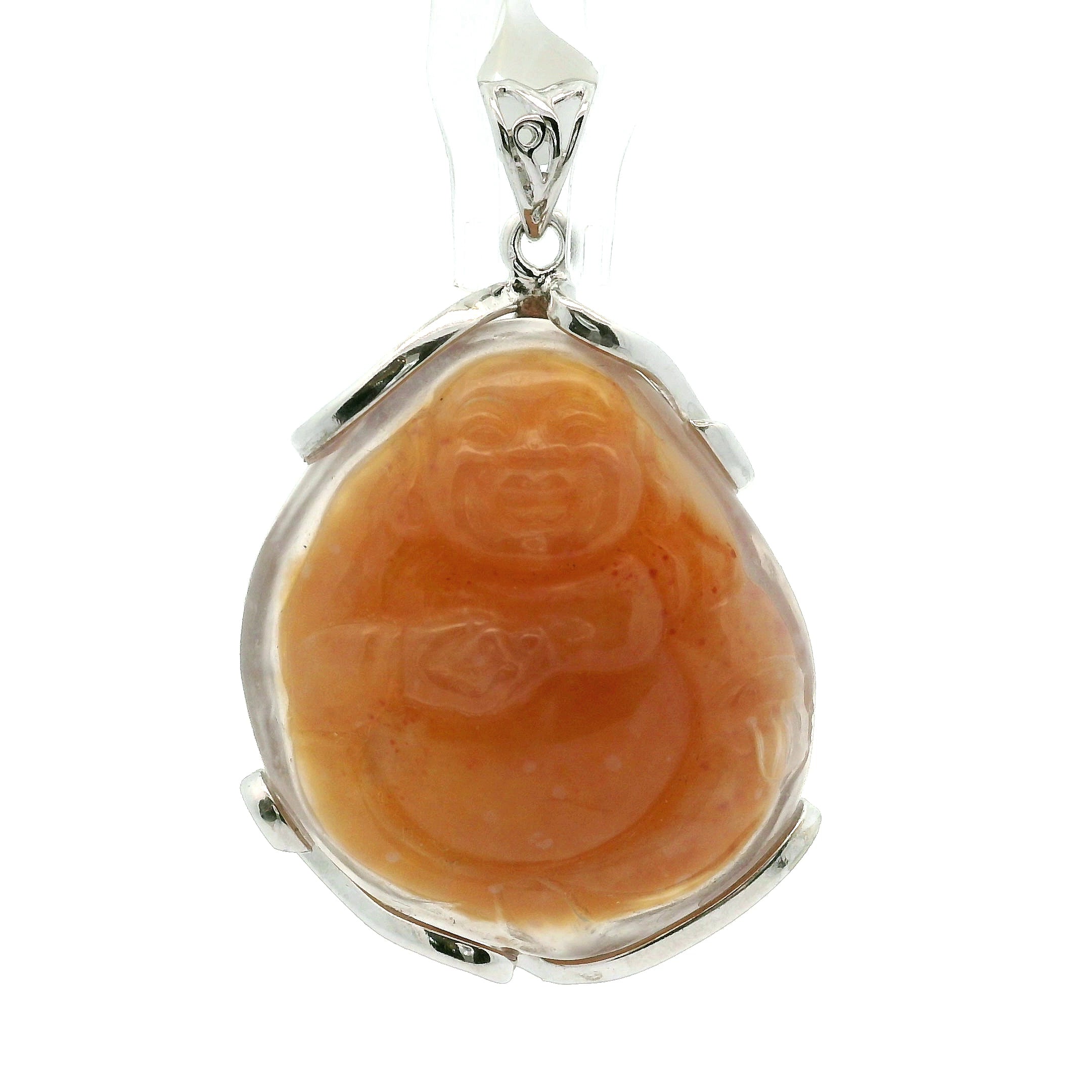 Gobi Candy Agate Carved Pendants .925 Sterling Sliver for Emotional Balancing and Intuitive Awareness