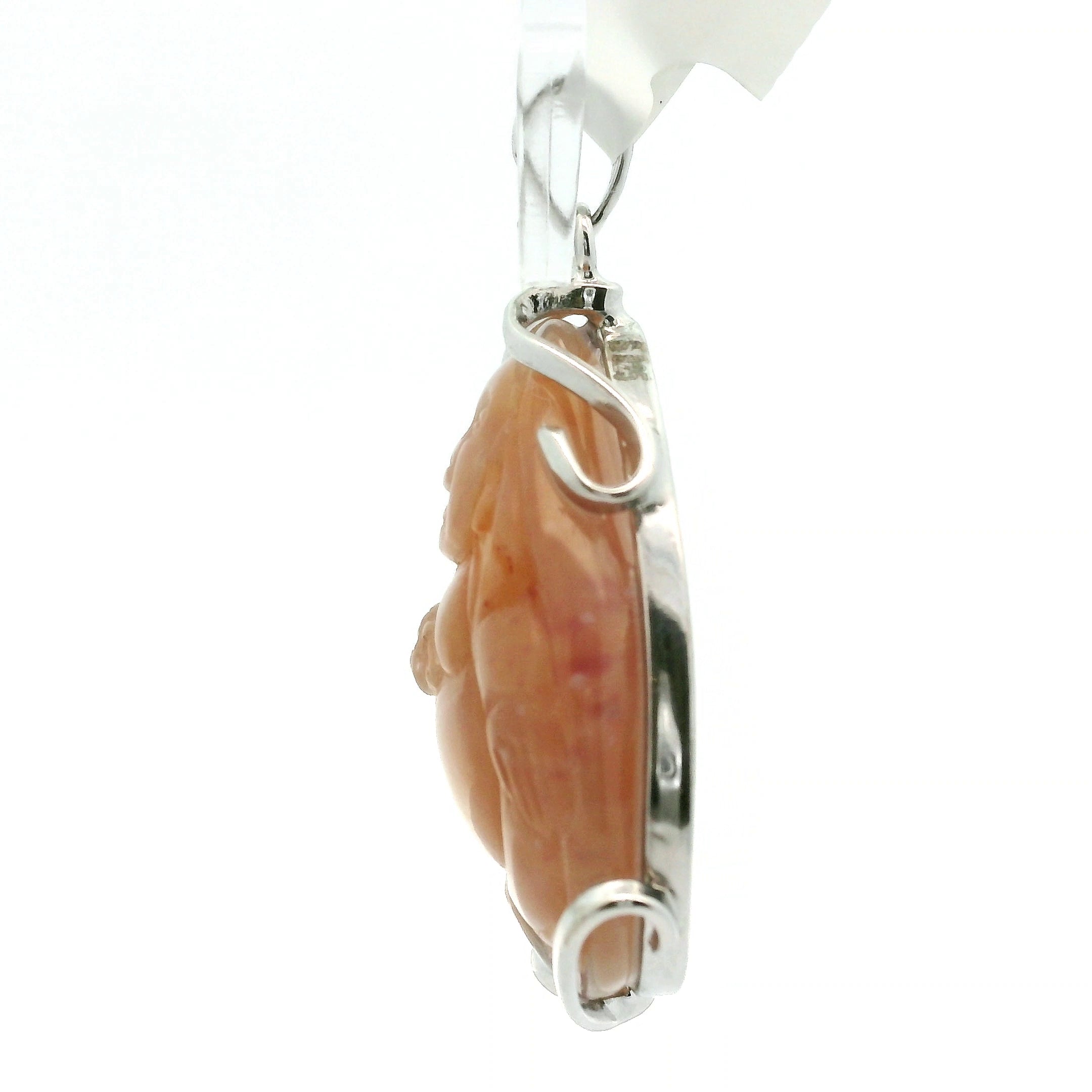 Gobi Candy Agate Carved Pendants .925 Sterling Sliver for Emotional Balancing and Intuitive Awareness