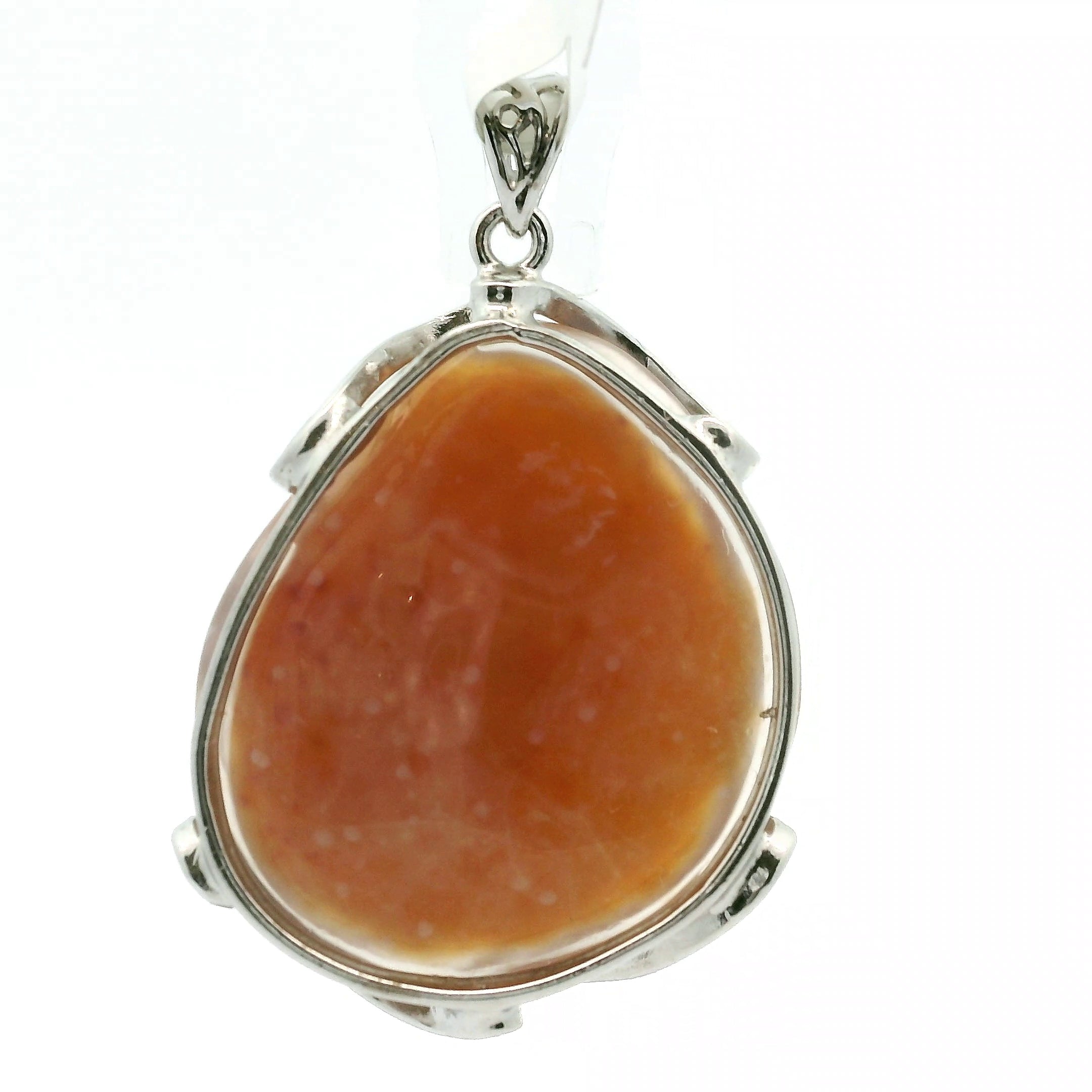 Gobi Candy Agate Carved Pendants .925 Sterling Sliver for Emotional Balancing and Intuitive Awareness