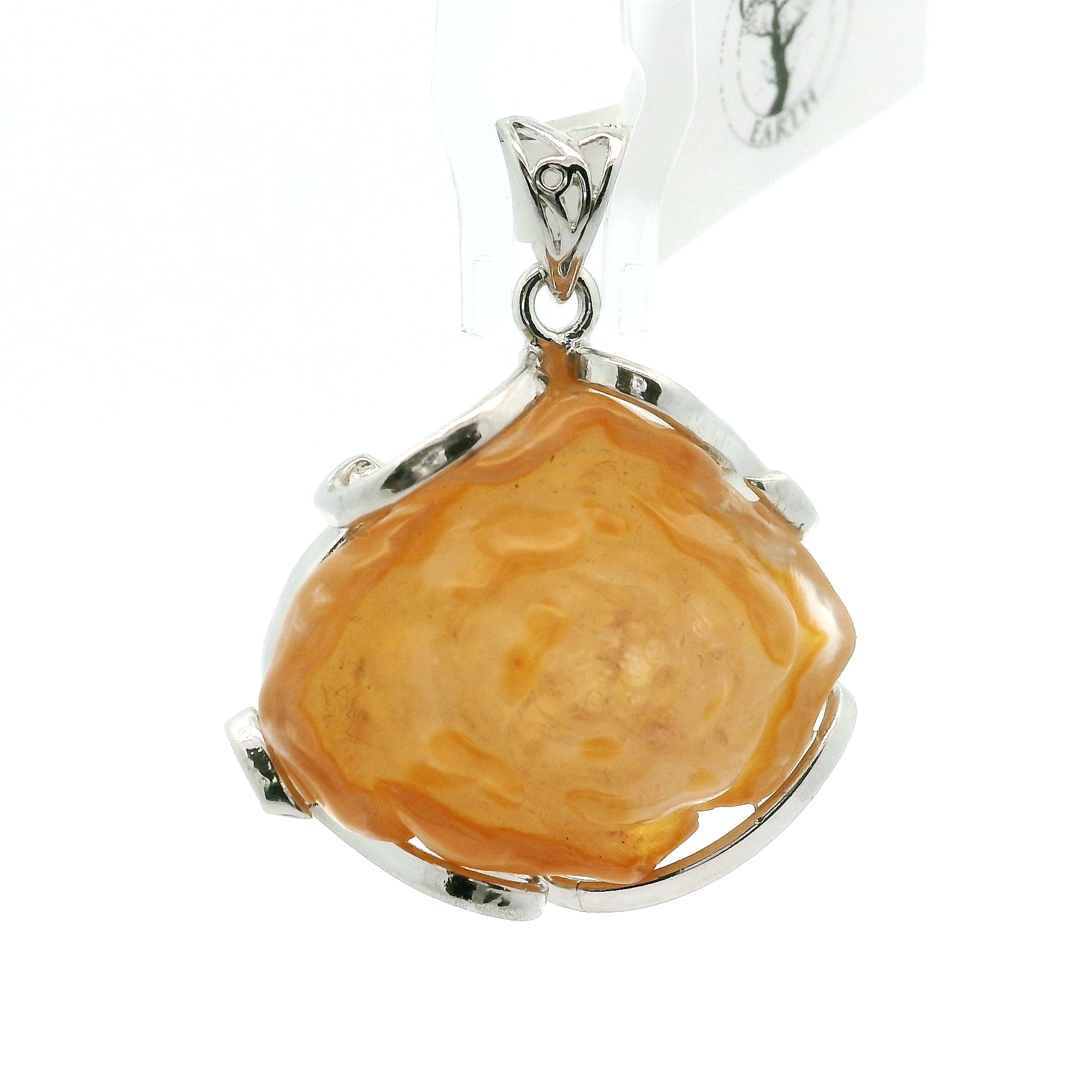 Gobi Candy Agate Carved Pendants .925 Sterling Sliver for Emotional Balancing and Intuitive Awareness