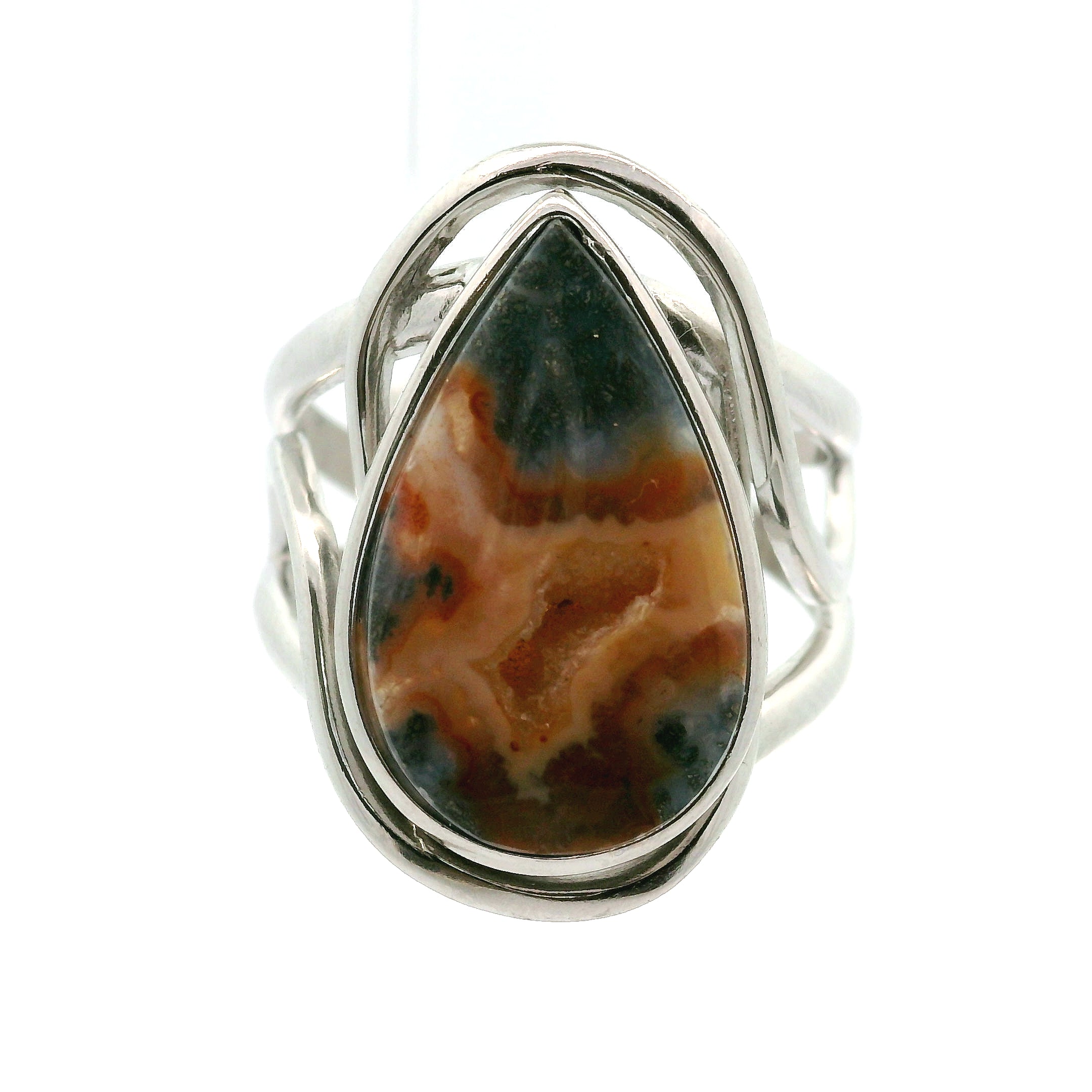 Golden Fire Marcasite Cuff Ring .925 Silver for Cord Cutting and Releasing Unhealthy Attachments