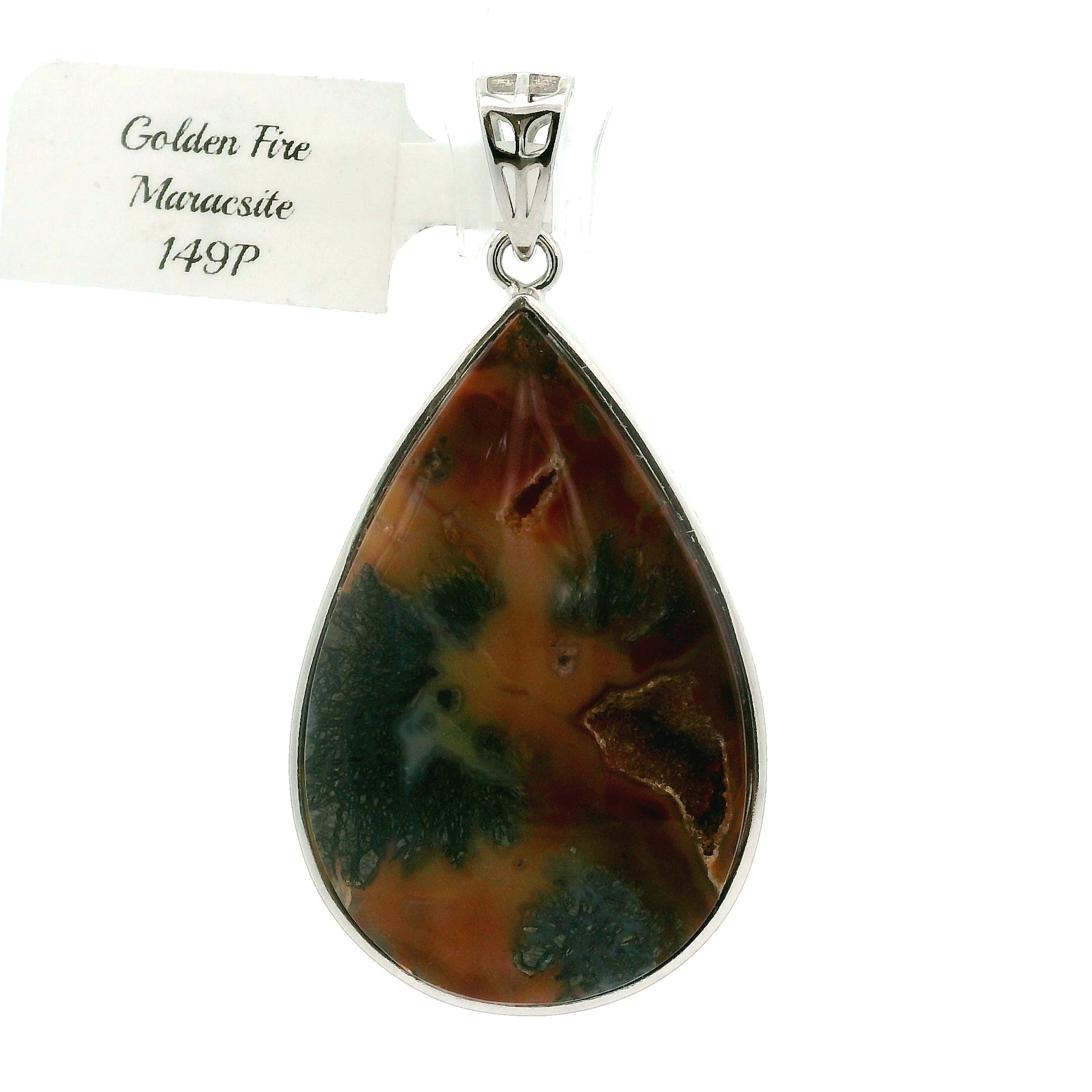 Golden Fire Marcasite Pendants .925 Silver for Cord Cutting and Releasing Unhealthy Attachments