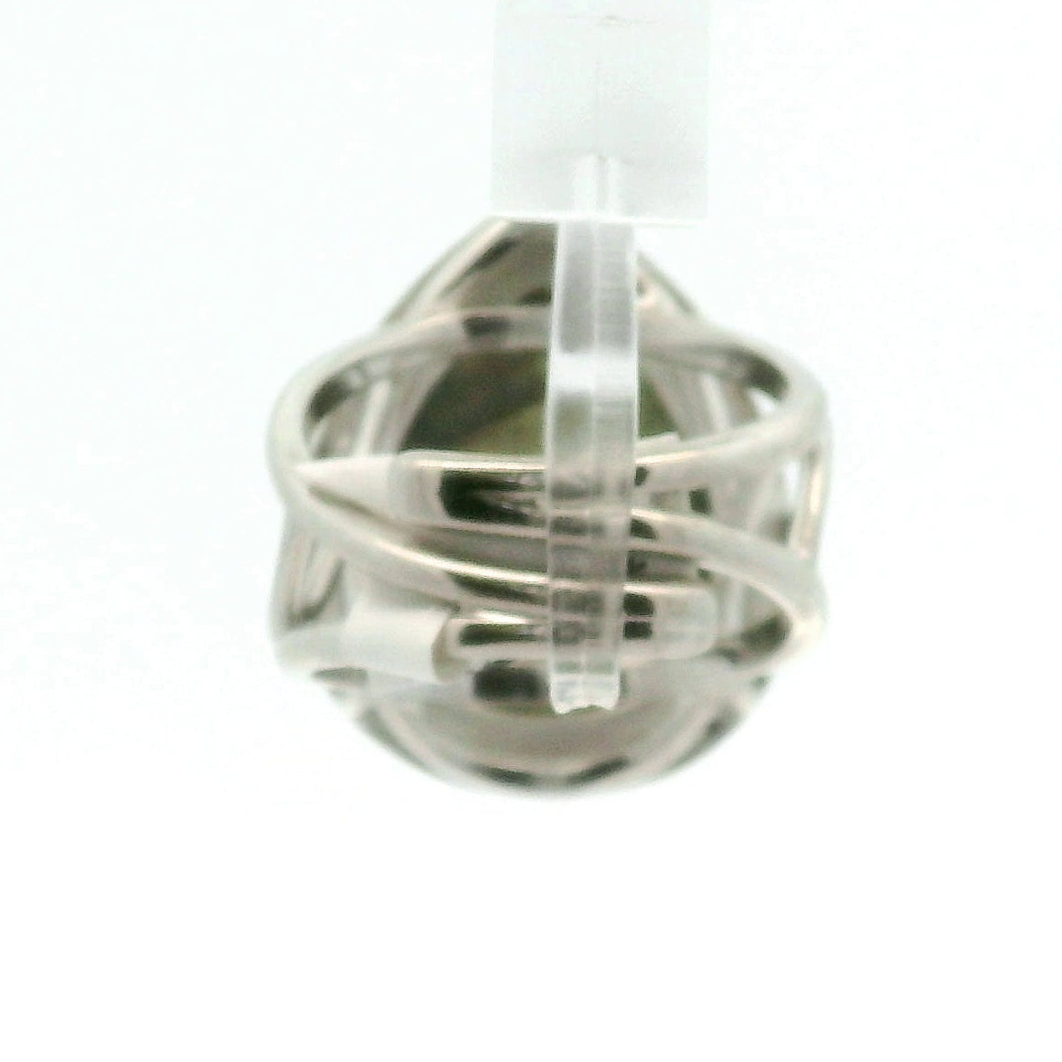 Labradorite with Zircon Pavé Cuff Ring .925 Silver for Protection, Intuition and Guidance