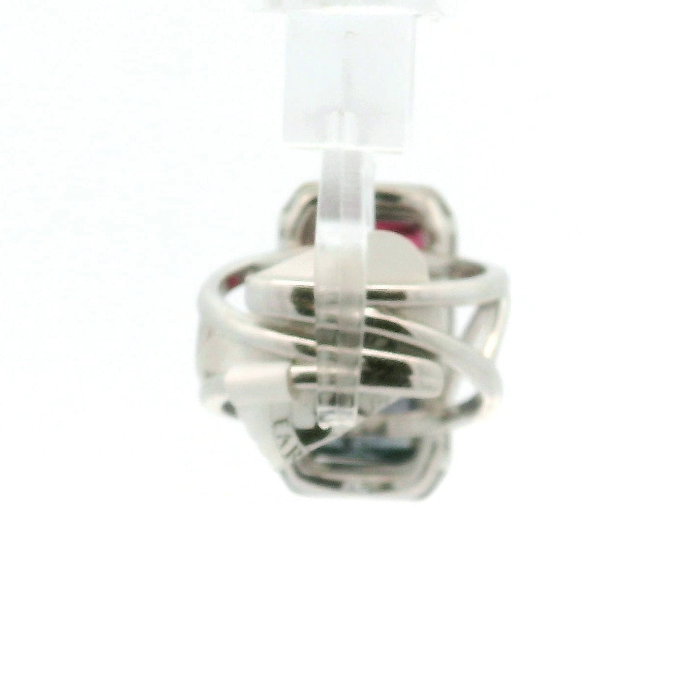 Bi-Color Pink & Blue Tourmaline Pavé Rings .925 Silver for Meditation, Relationships and Happiness
