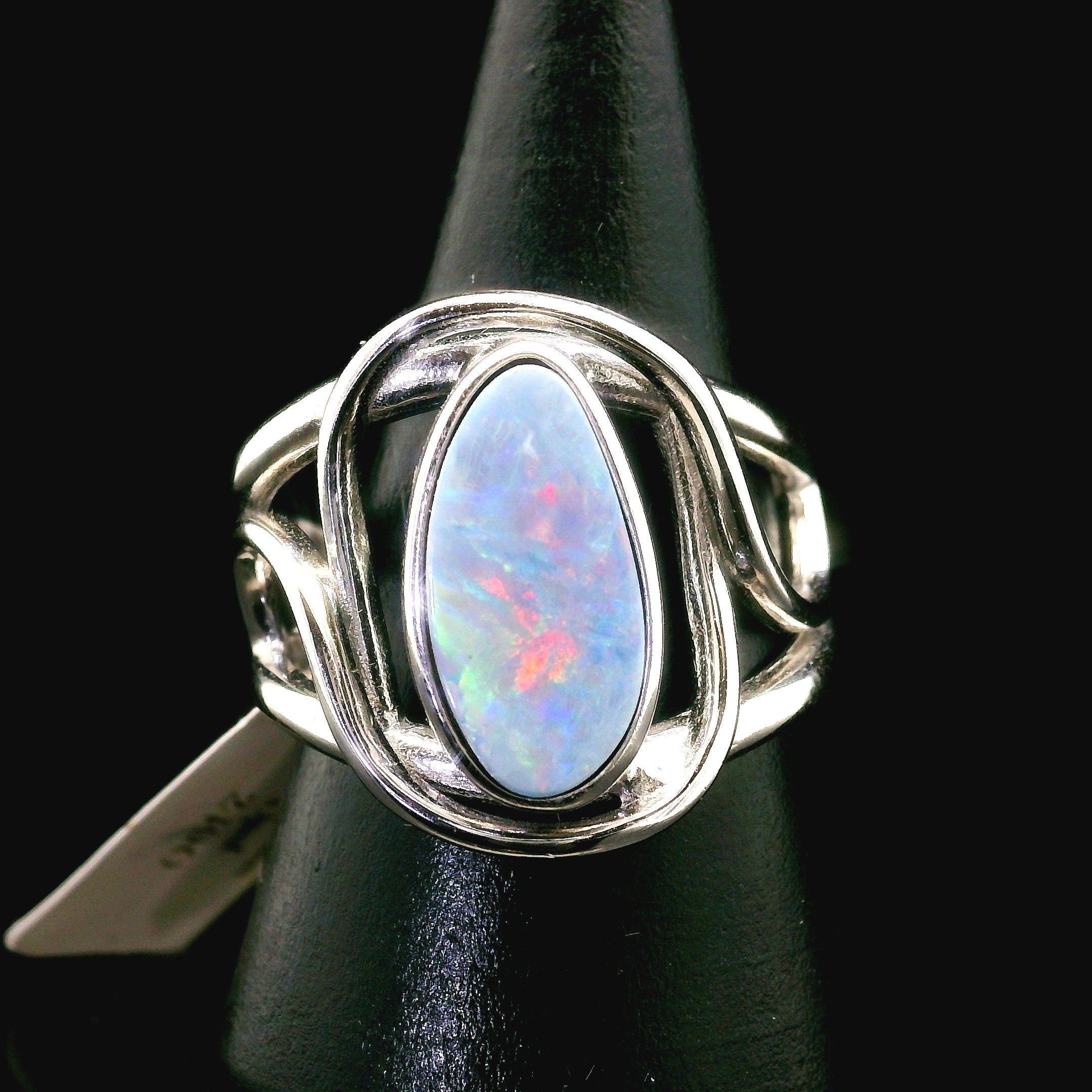 Australian Opal Cuff Ring .925 Silver for Joy and Self Discovery