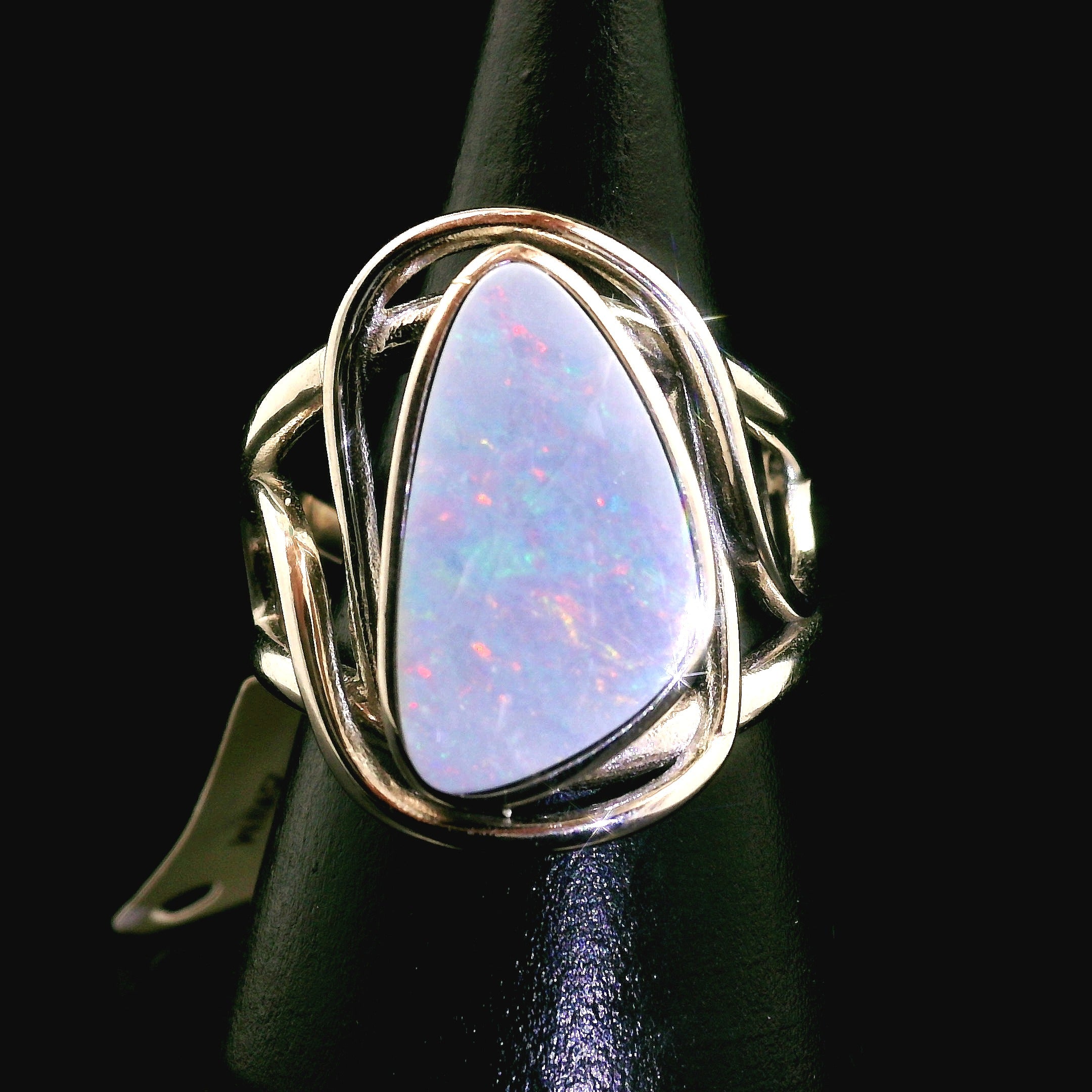 Australian Opal Cuff Ring .925 Silver for Joy and Self Discovery