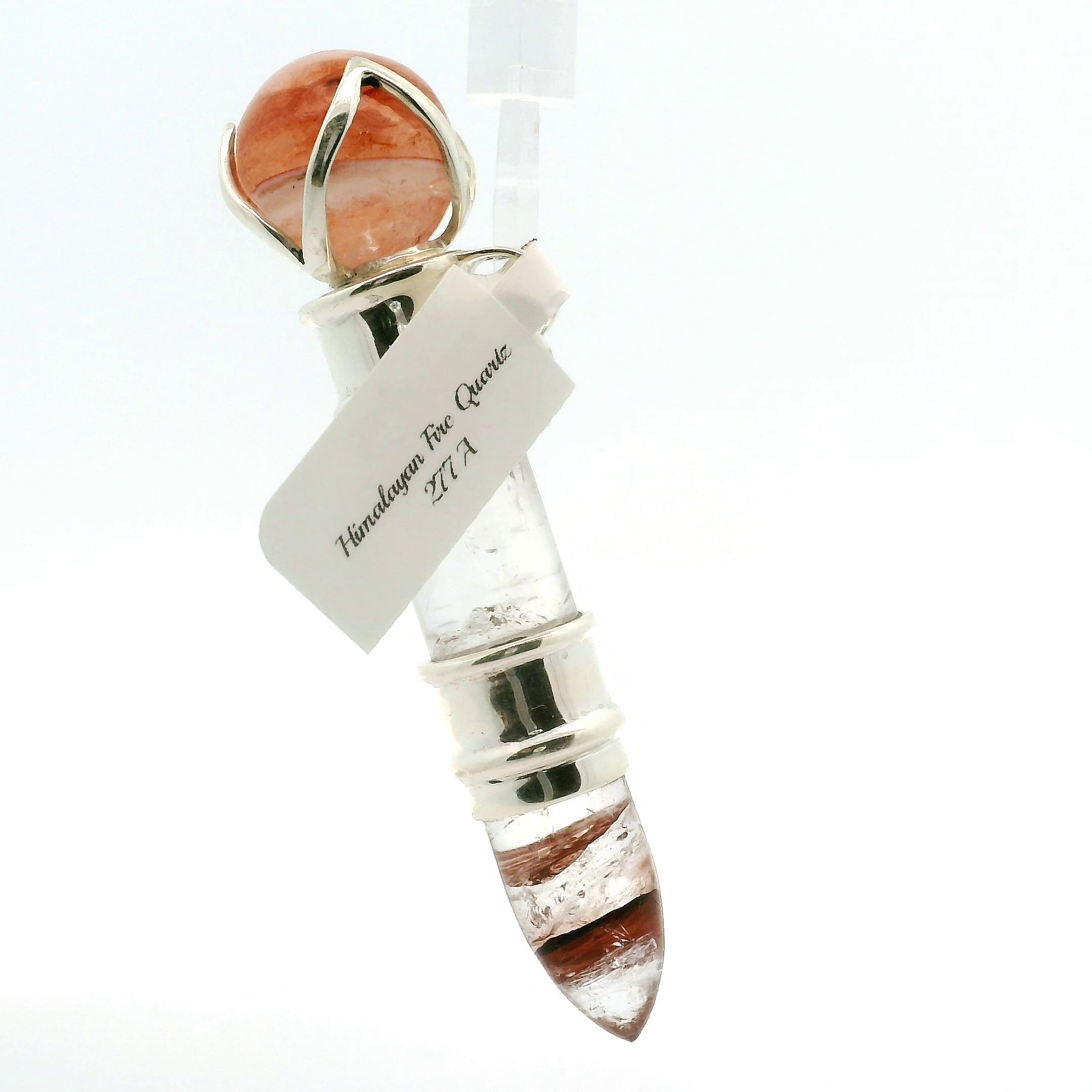 Himalayan Fire Quartz Wandlet .925 Silver for Amplifying Intentions and Manifestation