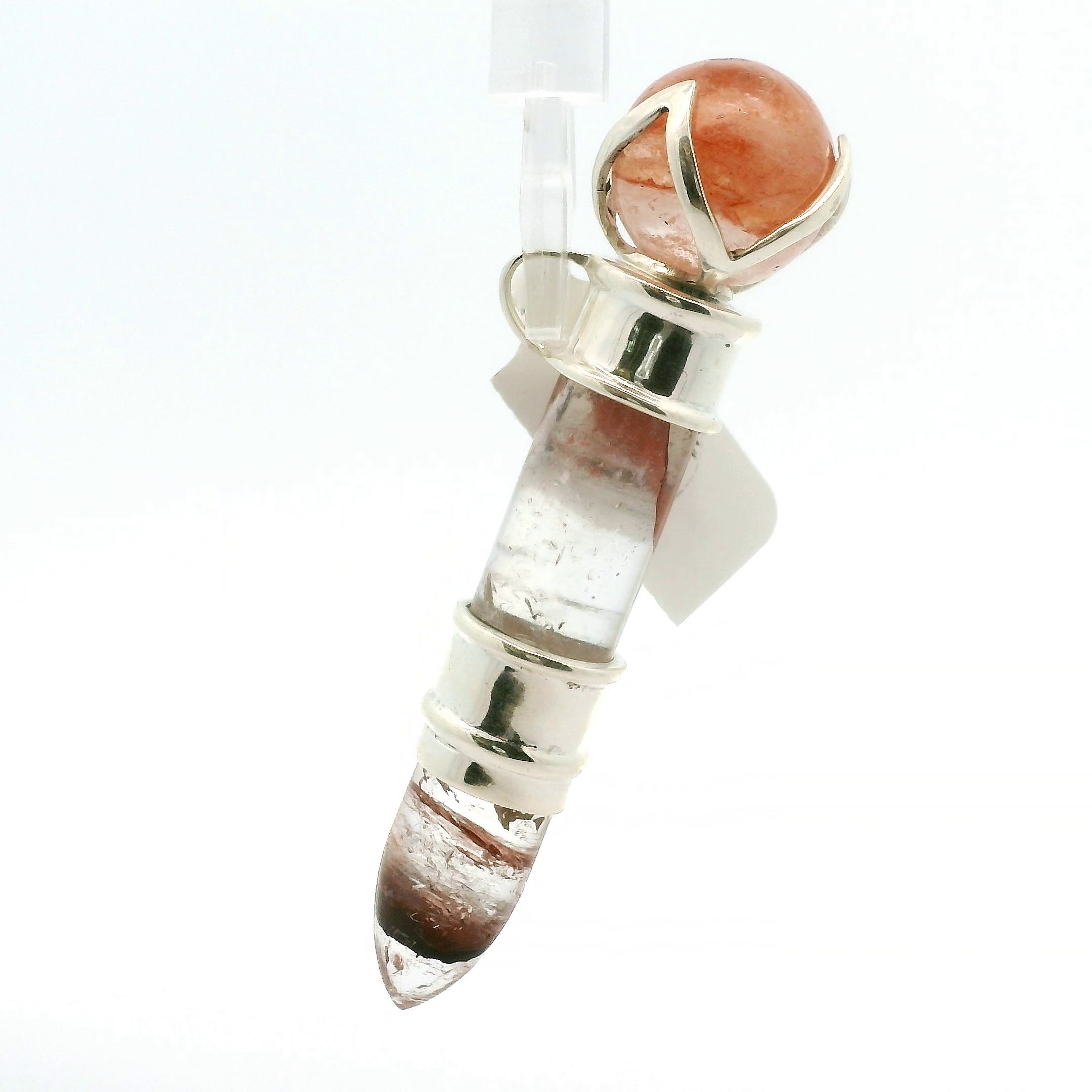 Himalayan Fire Quartz Wandlet .925 Silver for Amplifying Intentions and Manifestation