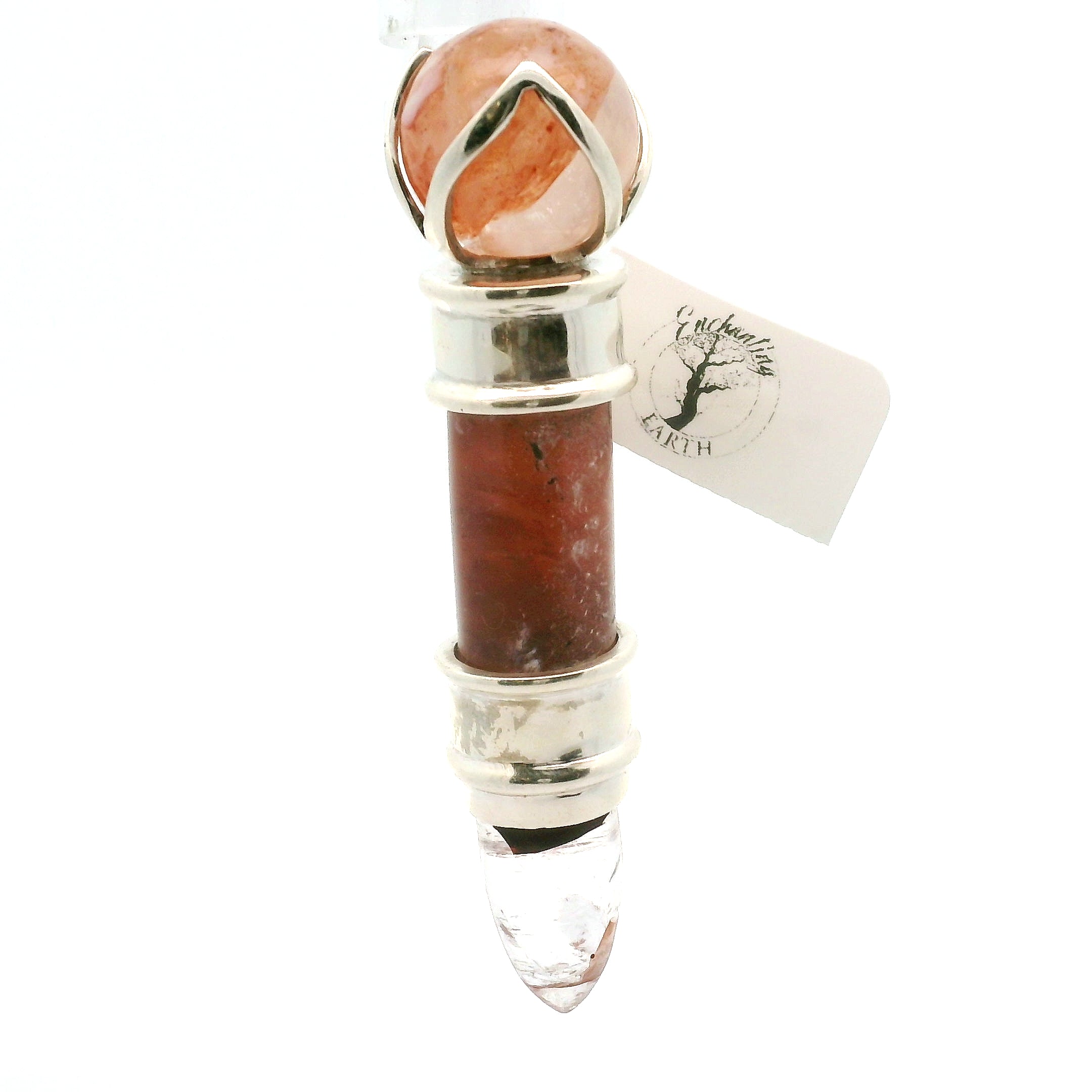 Himalayan Fire Quartz Wandlet .925 Silver for Amplifying Intentions and Manifestation