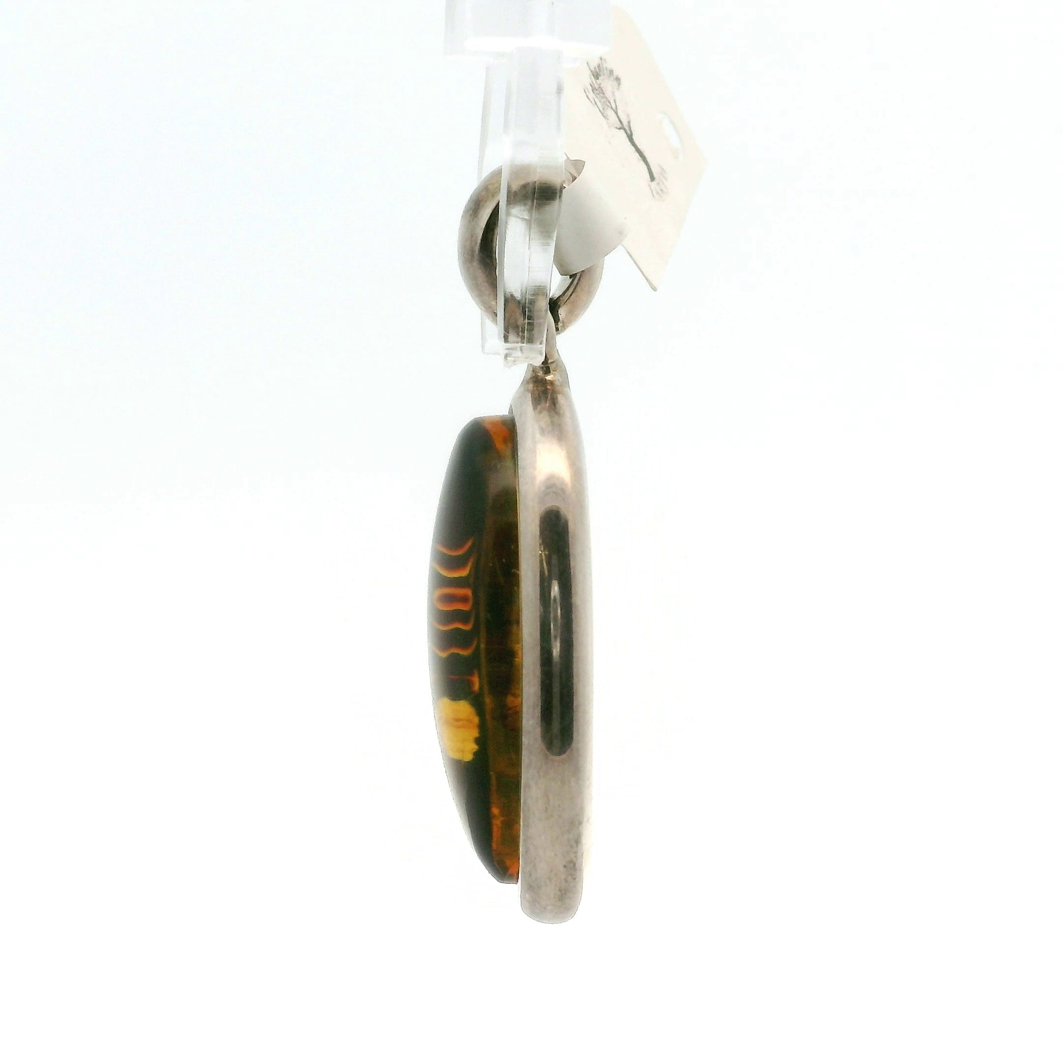 Baltic Amber Zodiac Pendant .925 Silver for Prosperity and Joy
