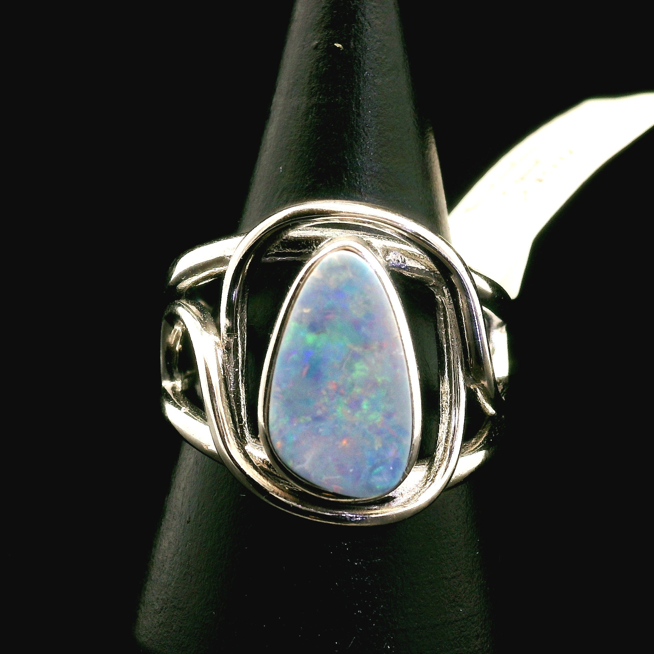 Australian Opal Cuff Ring .925 Silver for Joy and Self Discovery