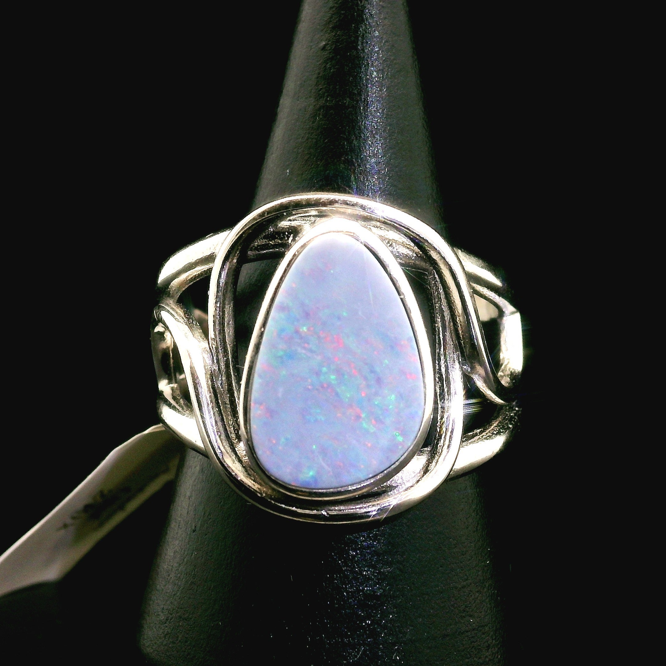 Australian Opal Cuff Ring .925 Silver for Joy and Self Discovery
