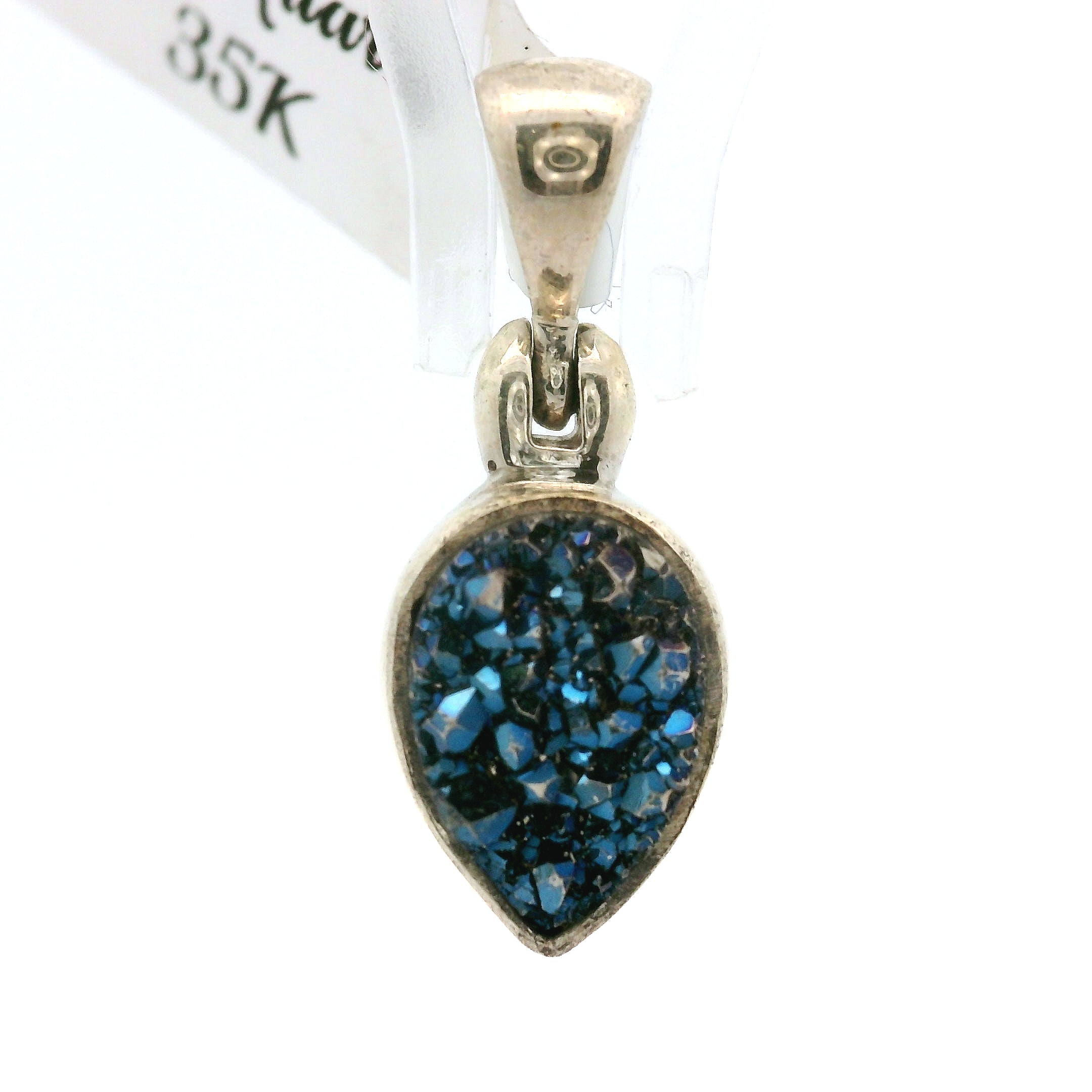 Aura Druzy Pendants .925 Silver for Peace and Soothing Stress