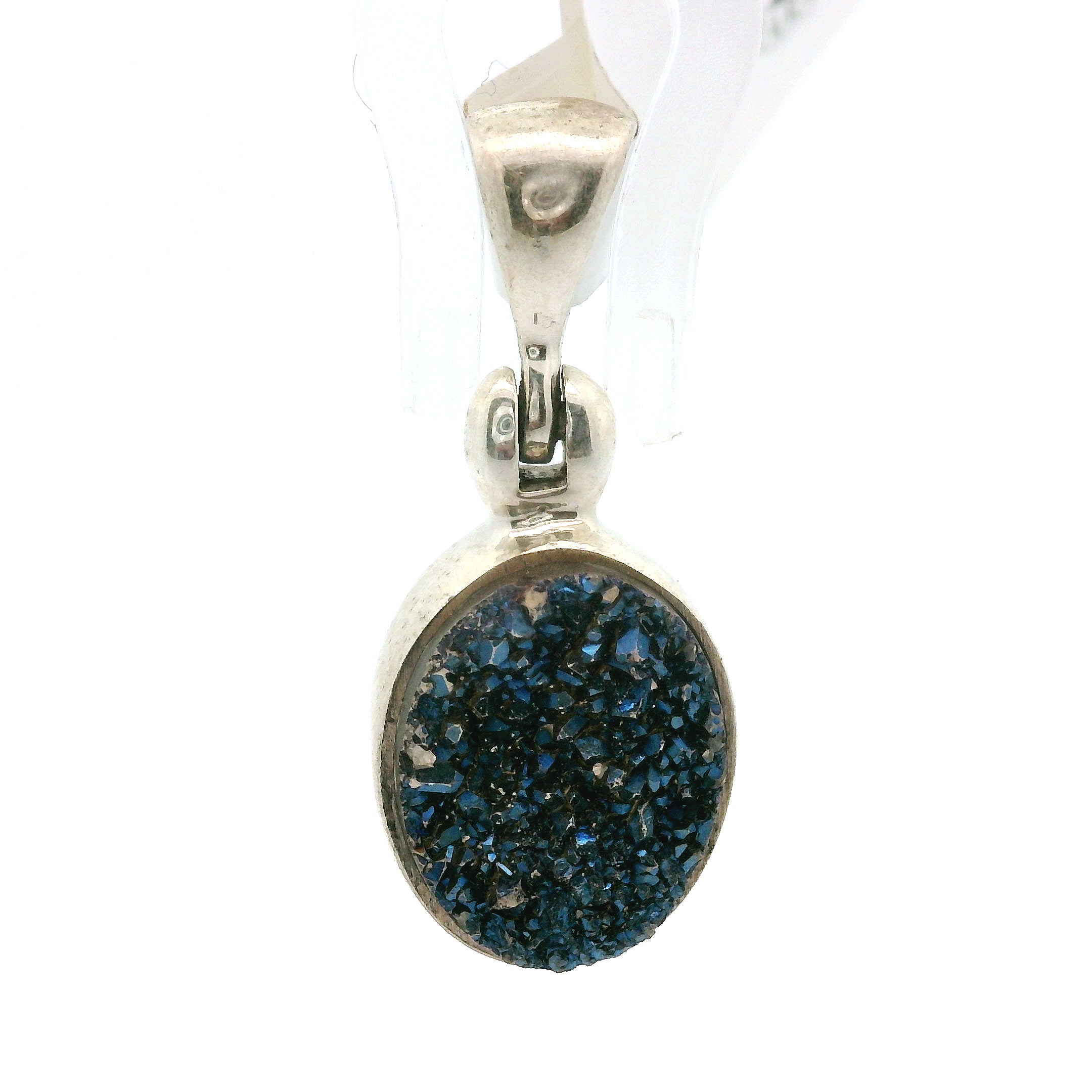 Aura Druzy Pendants .925 Silver for Peace and Soothing Stress