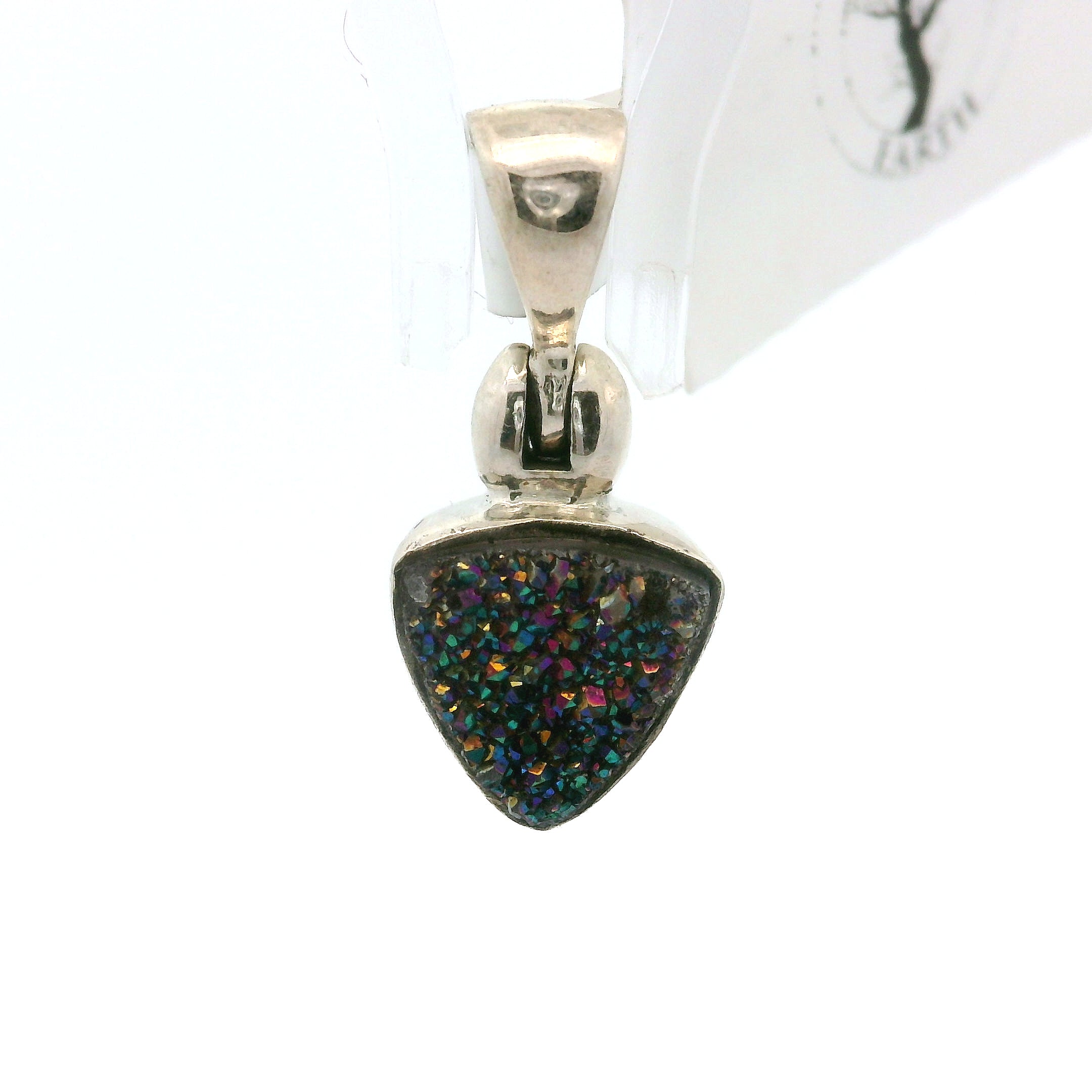 Aura Druzy Pendants .925 Silver for Peace and Soothing Stress