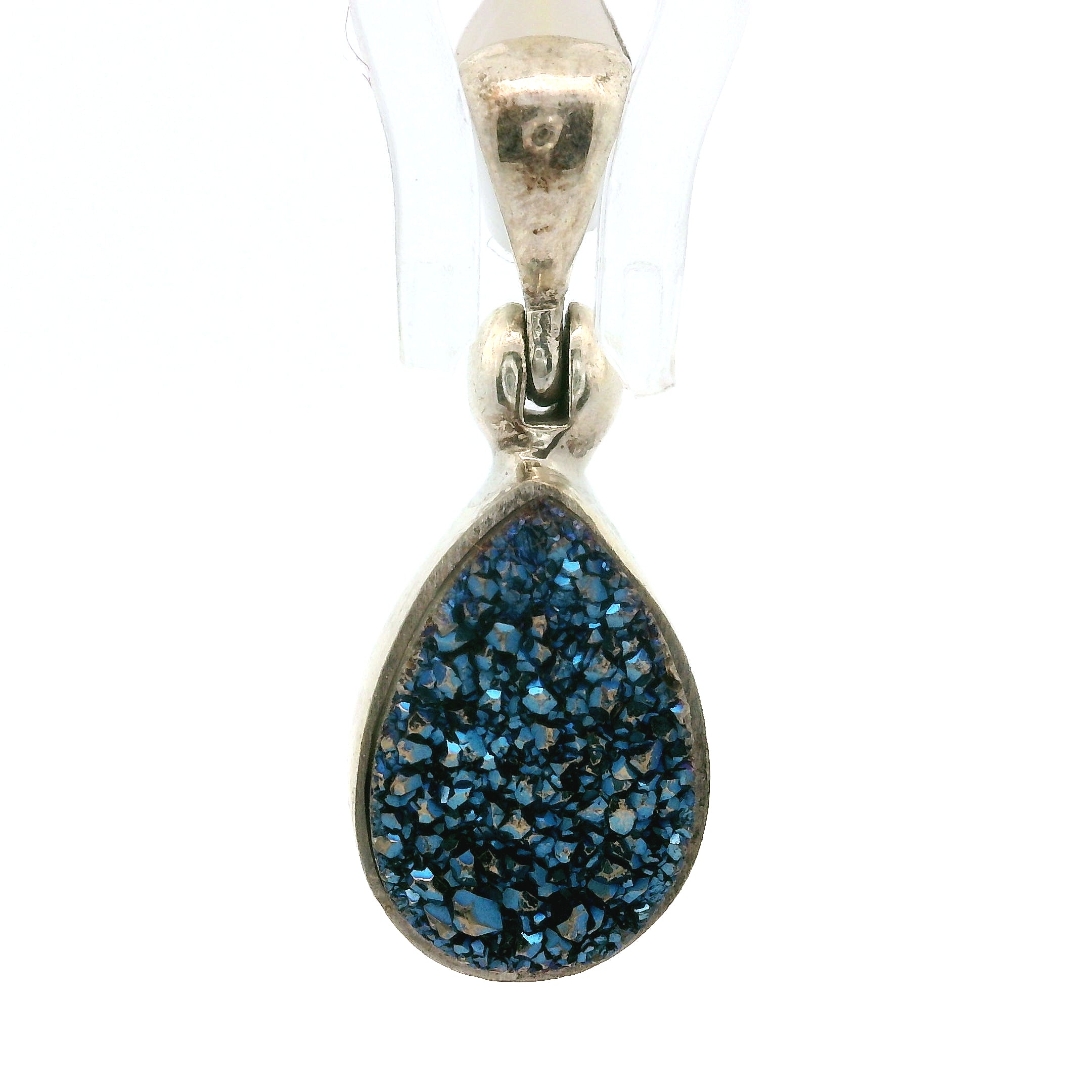 Aura Druzy Pendants .925 Silver for Peace and Soothing Stress