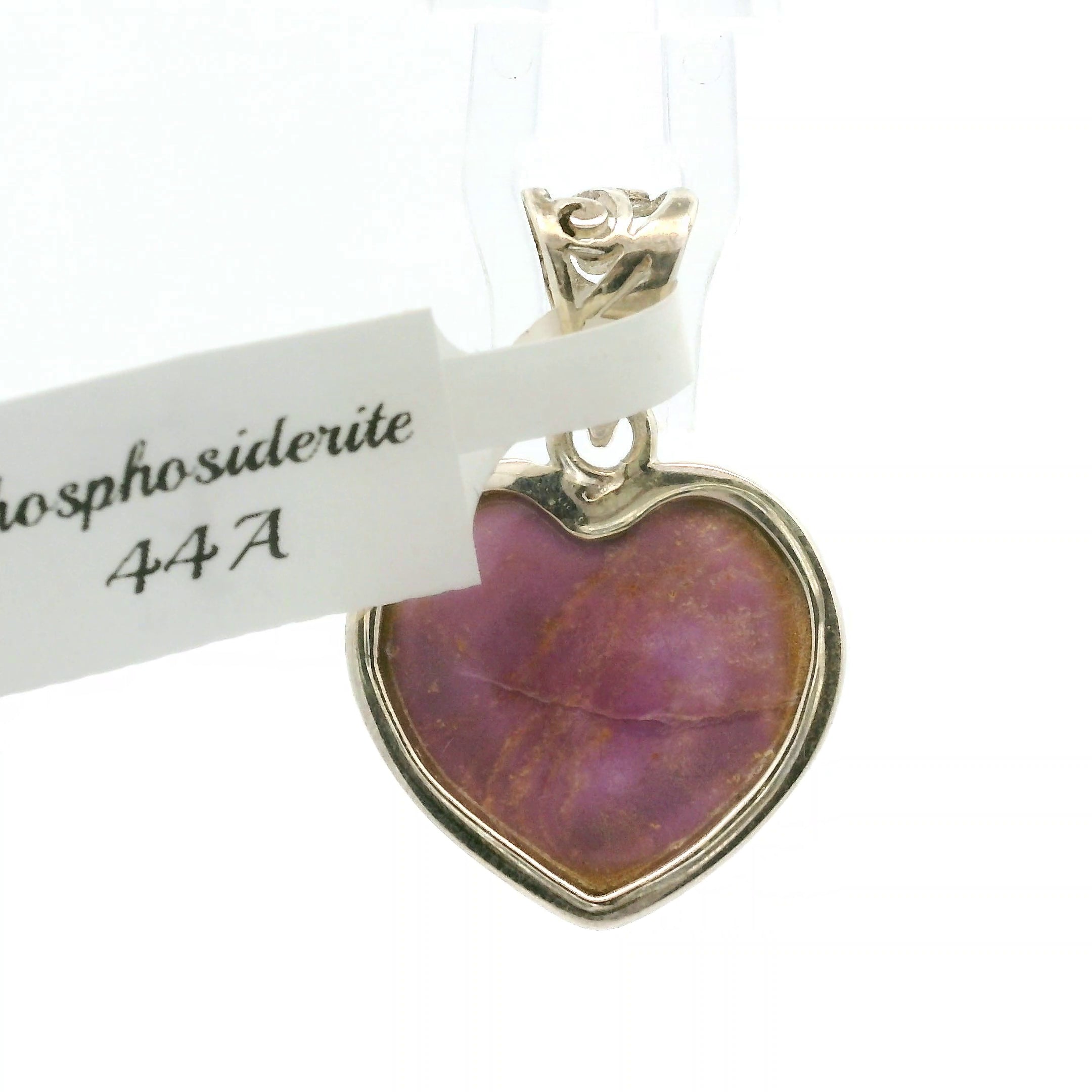 Phosphosiderite Heart Pendants .925 Silver for Intuition, Meditation & Past Life Work