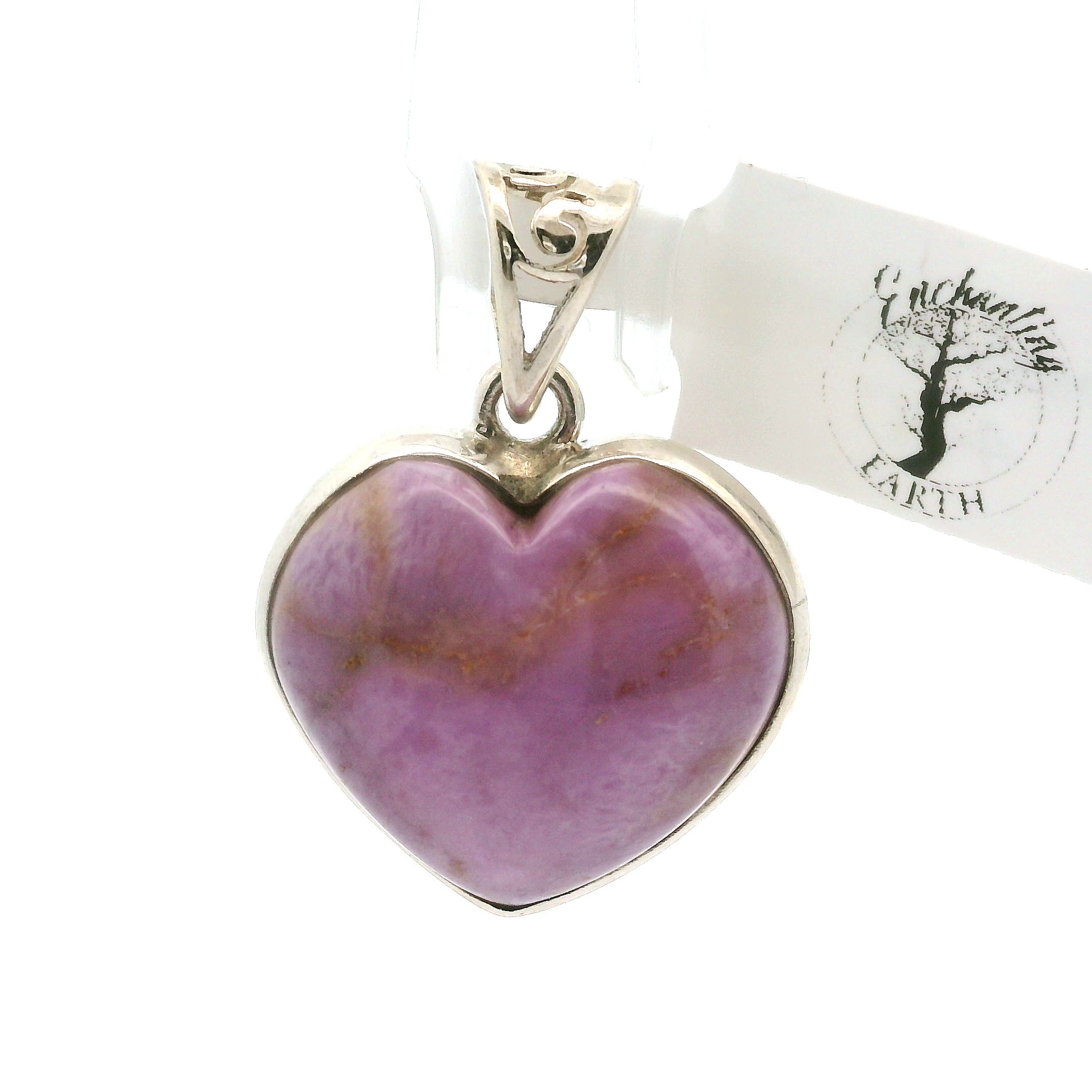 Phosphosiderite Heart Pendants .925 Silver for Intuition, Meditation & Past Life Work
