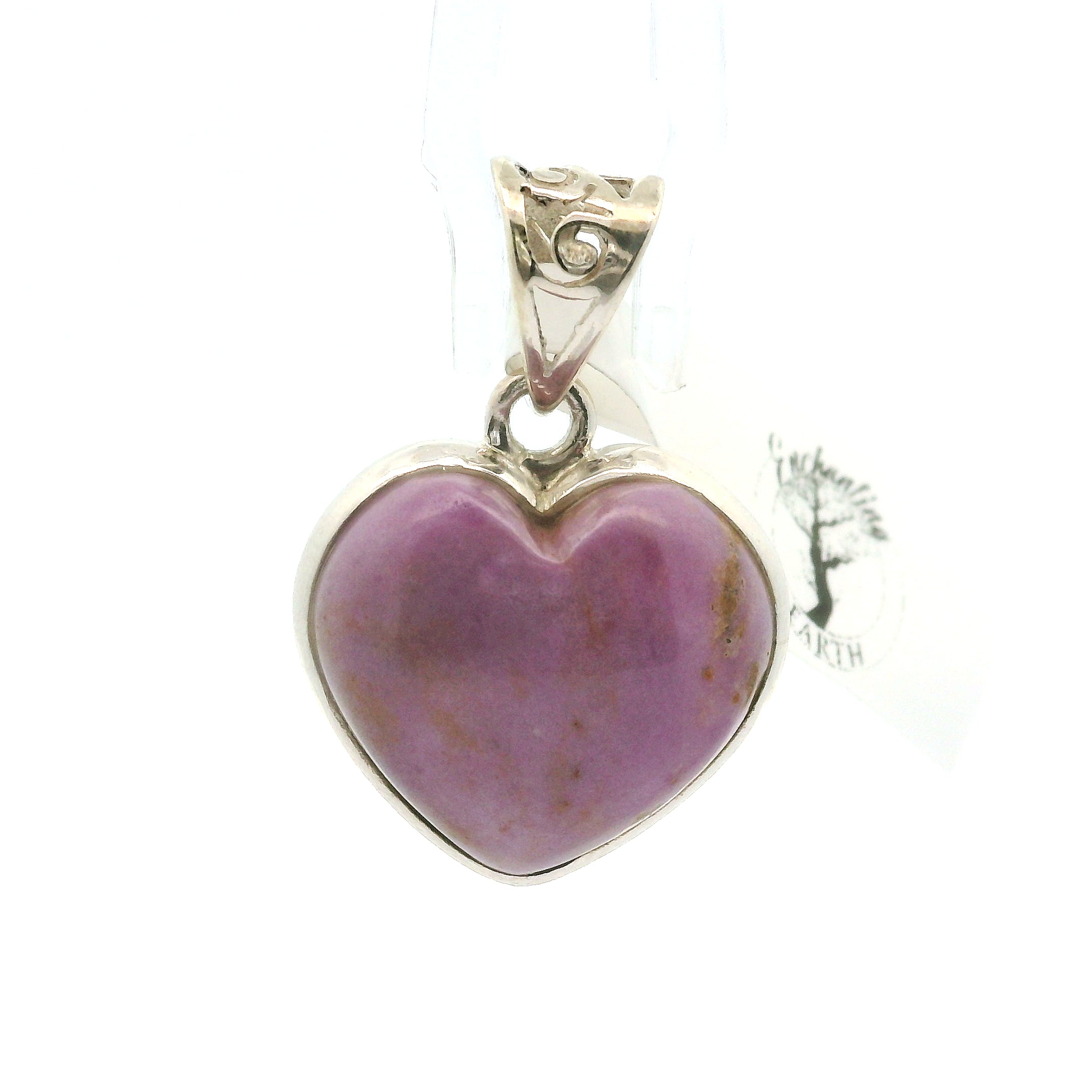 Phosphosiderite Heart Pendants .925 Silver for Intuition, Meditation & Past Life Work