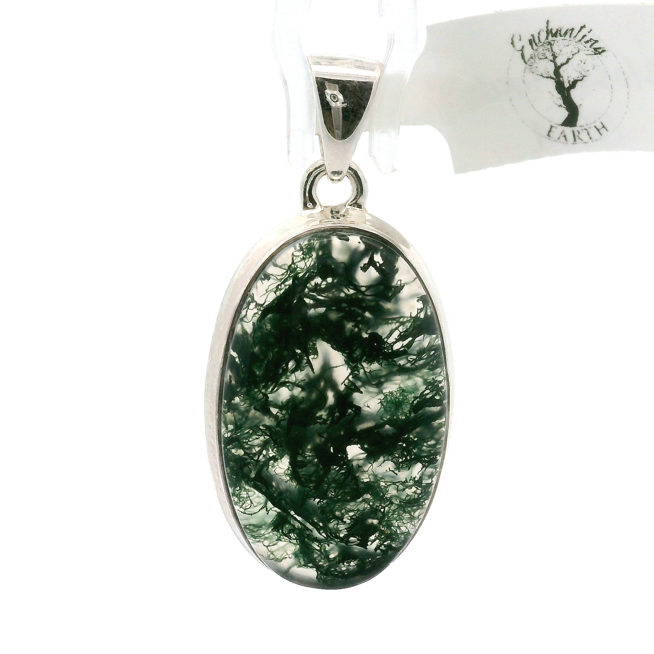 Moss Agate Pendants .925 Silver for Healing and Grounding