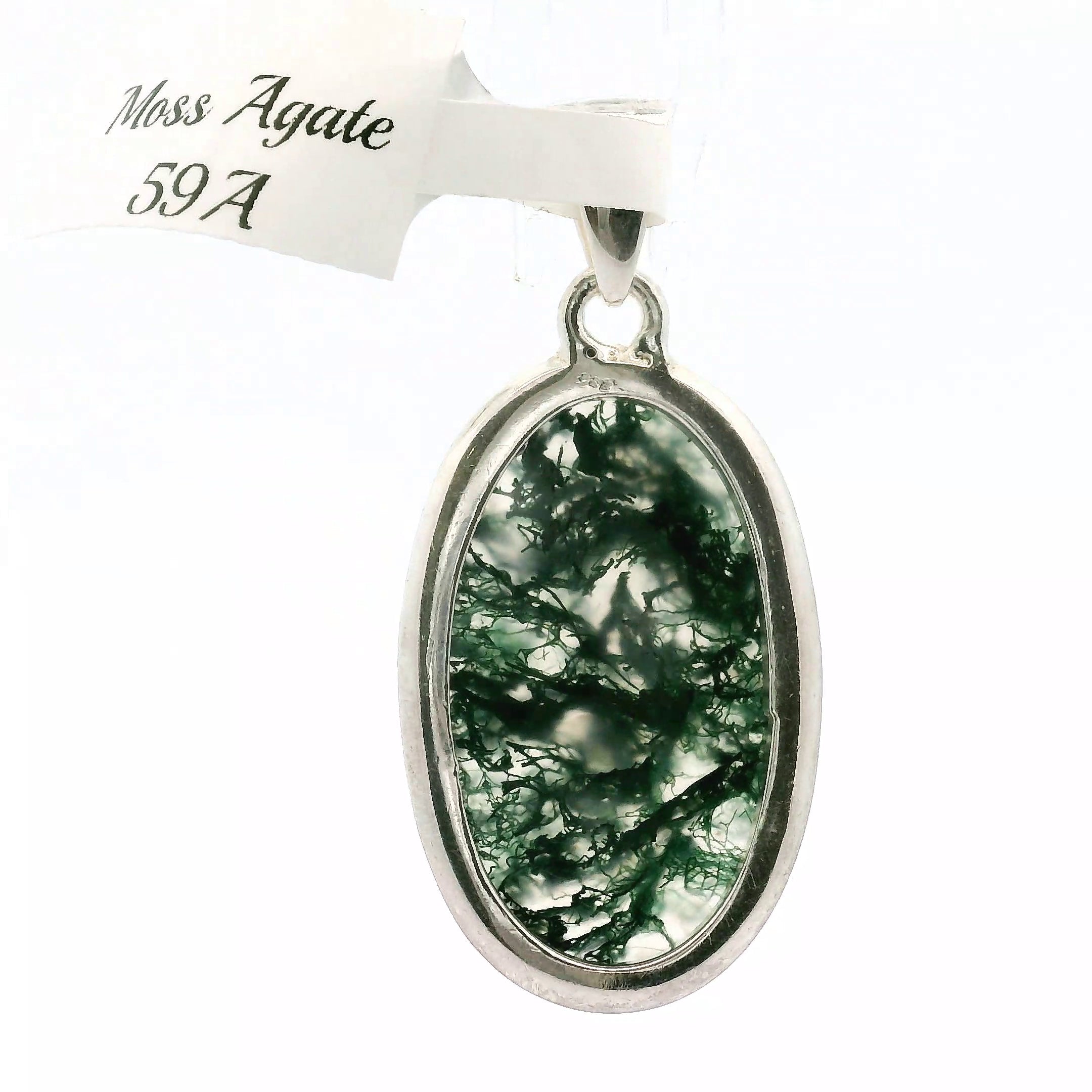Moss Agate Pendants .925 Silver for Healing and Grounding