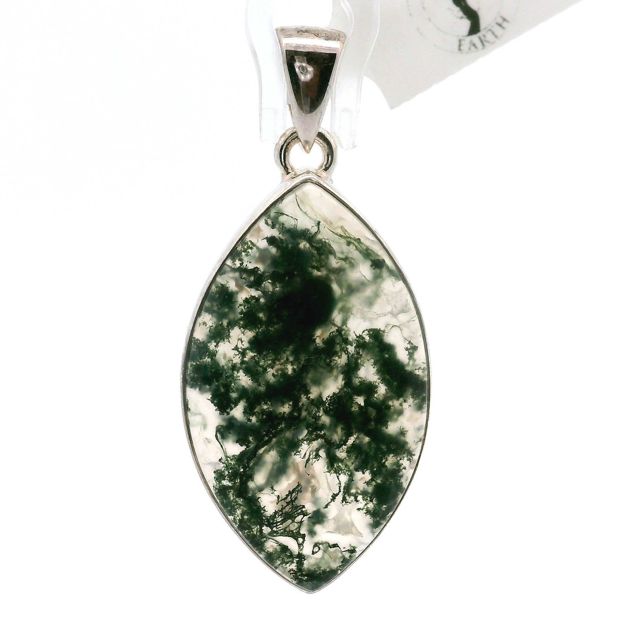 Moss Agate Pendants .925 Silver for Healing and Grounding